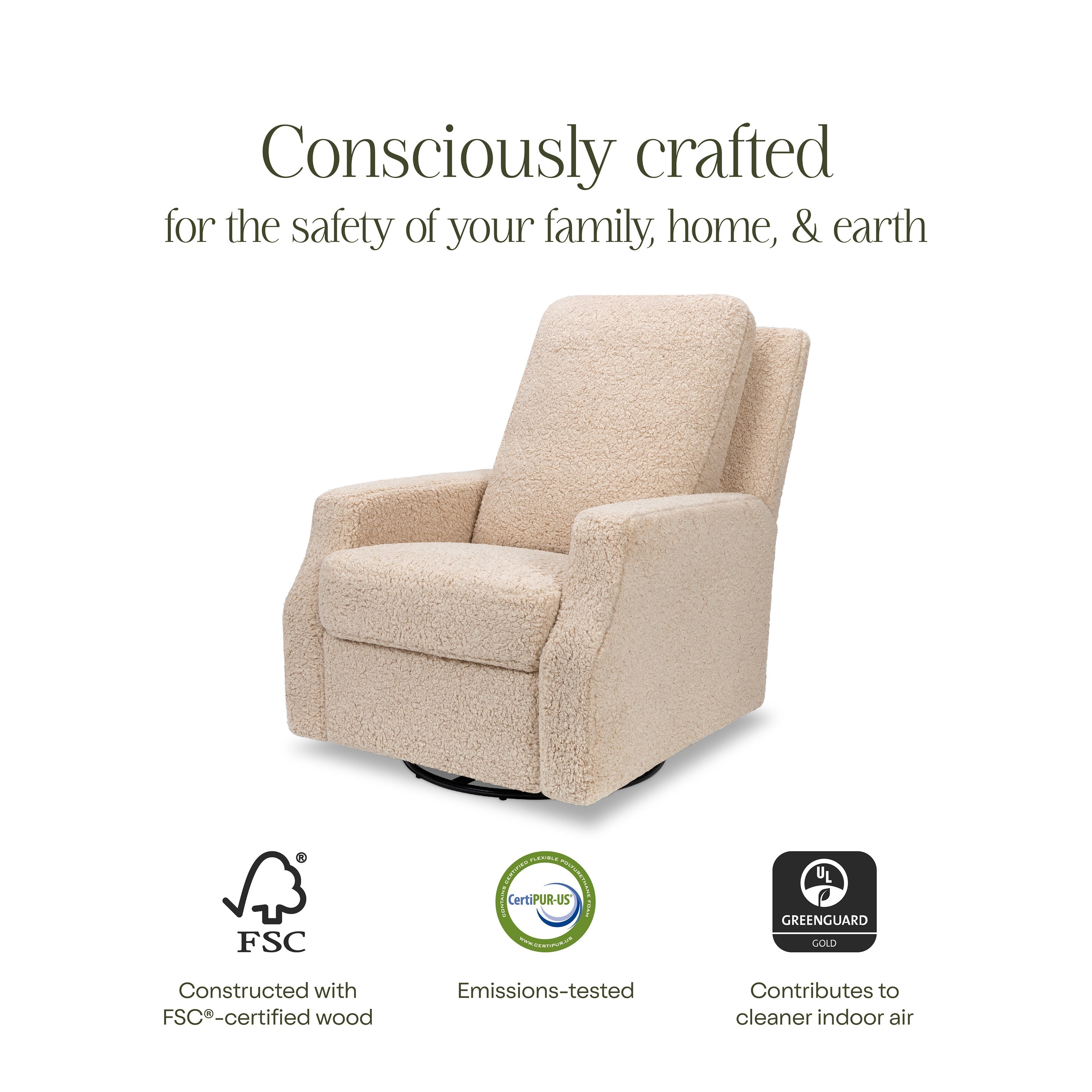 Namesake Crewe Recliner and Swivel Glider | Lullabye Shop