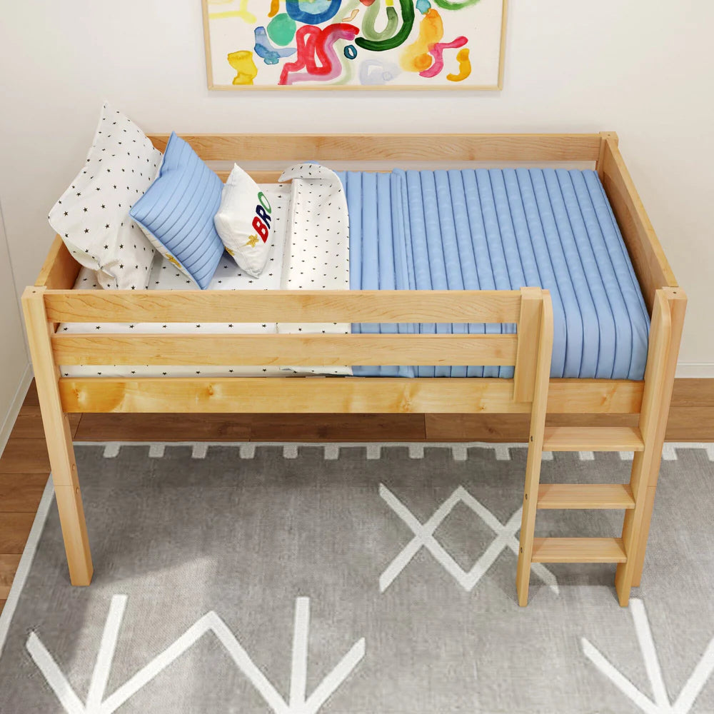 Maxtrix Twin Low Loft Bed Straight Ladder