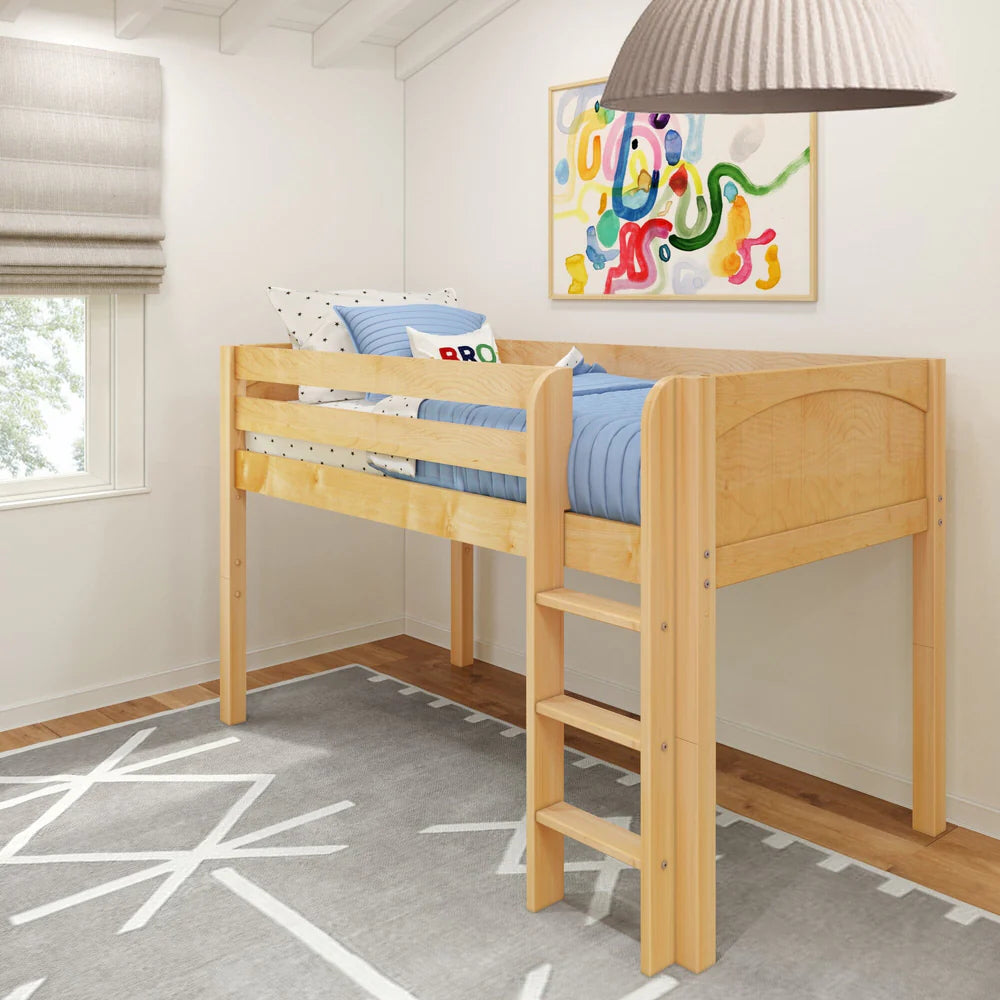 Maxtrix Twin Low Loft Bed Straight Ladder