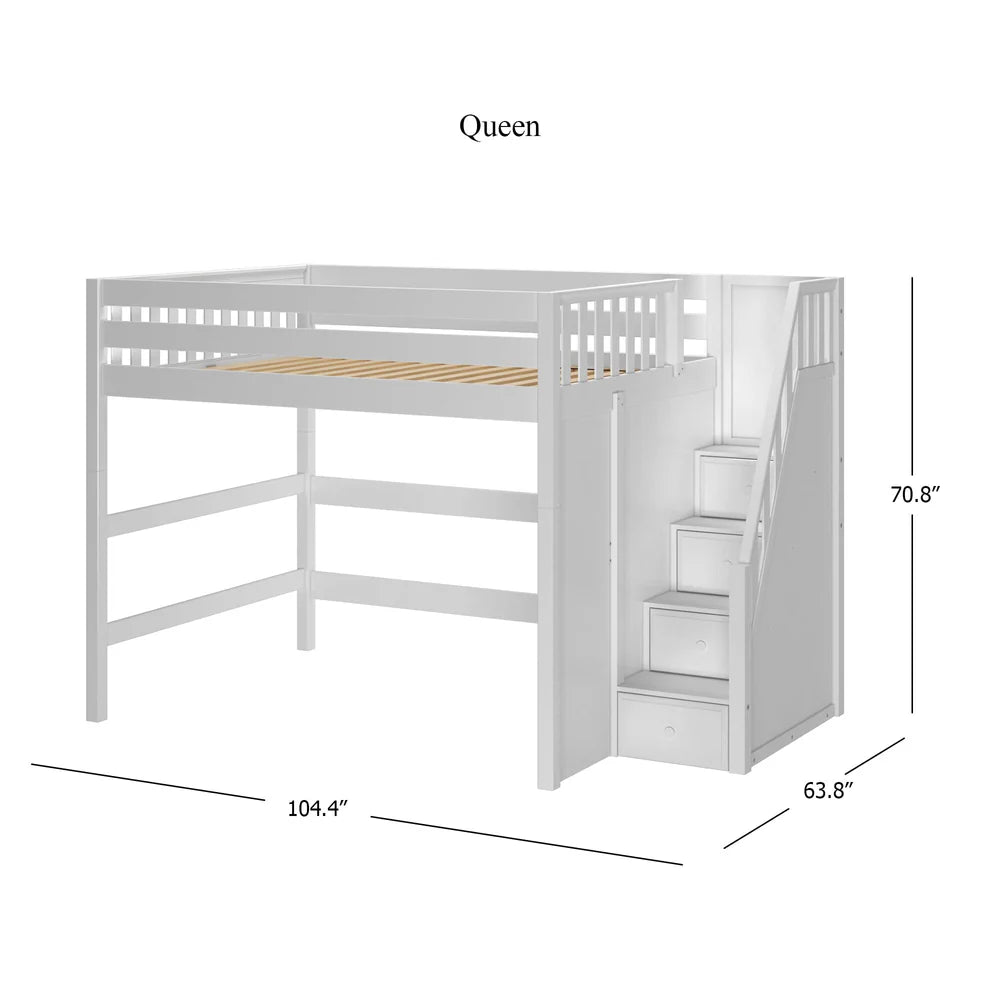 Maxtrix High Loft Bed with Stairs
