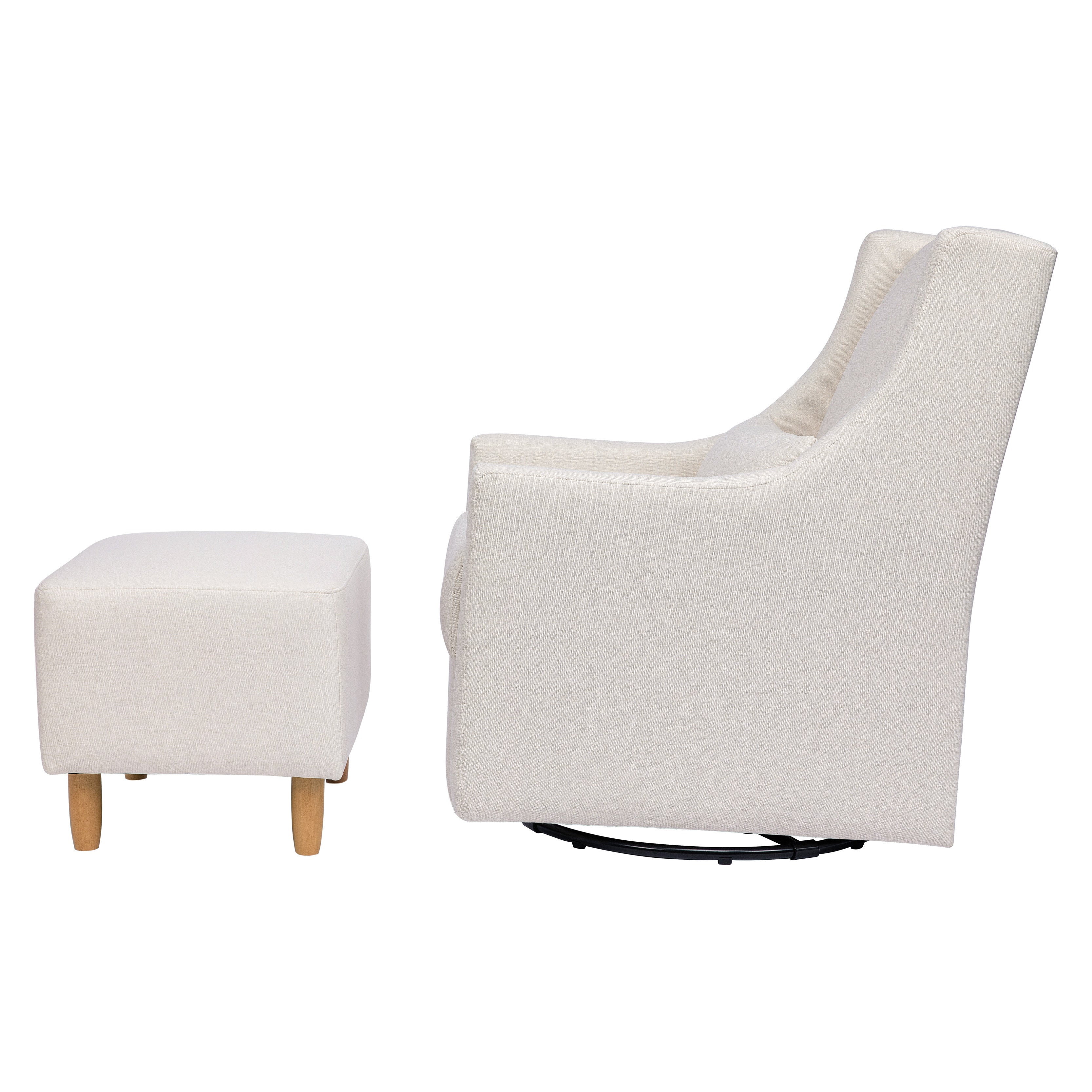 Babyletto Toco Swivel Glider and Ottoman in Eco-Performance Fabric | Water Repellent & Stain Resistant | Lullabye Shop