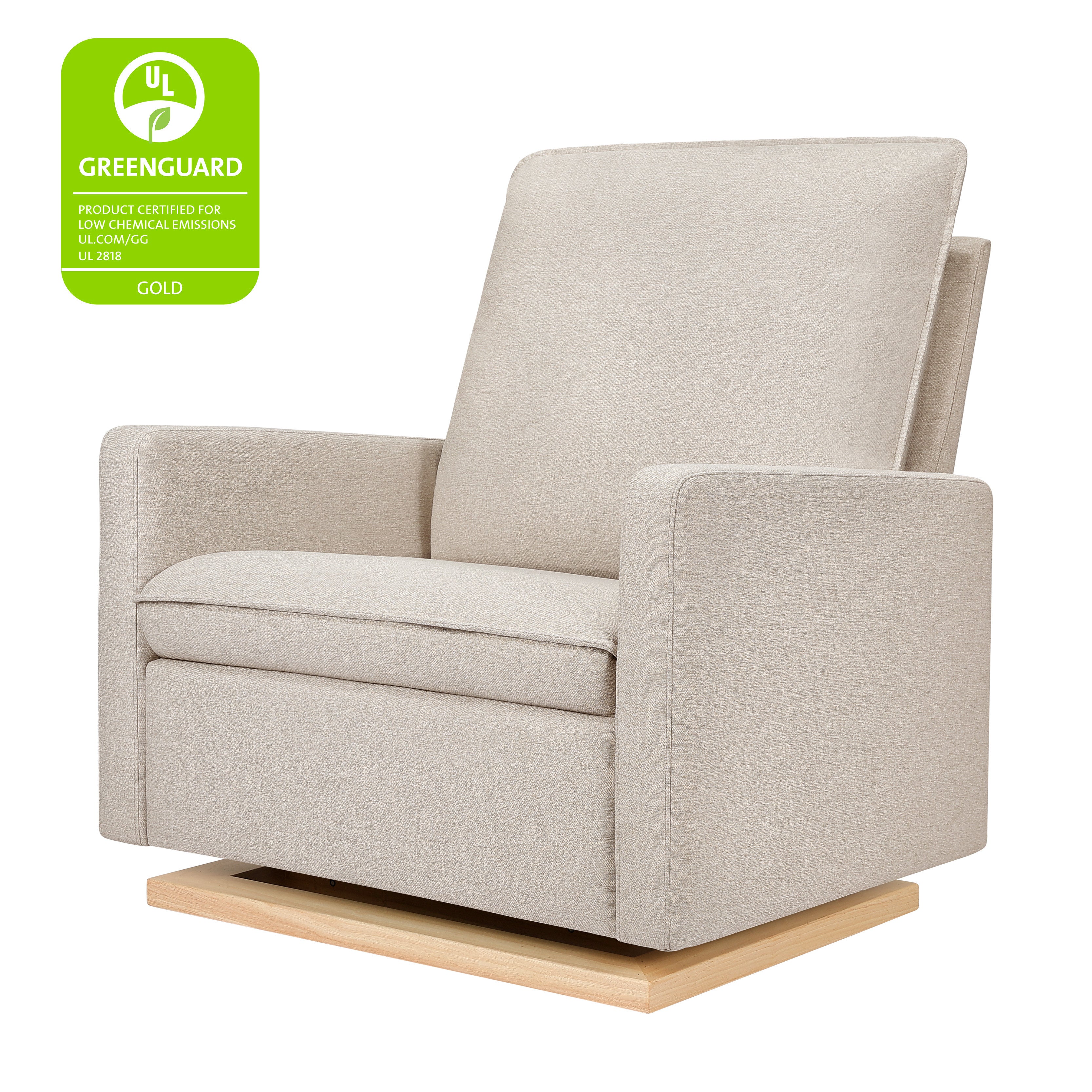 Babyletto Cali Pillowback Chair and a Half Glider in Eco-Performance Fabric | Water Repellent & Stain Resistant | Lullabye Shop