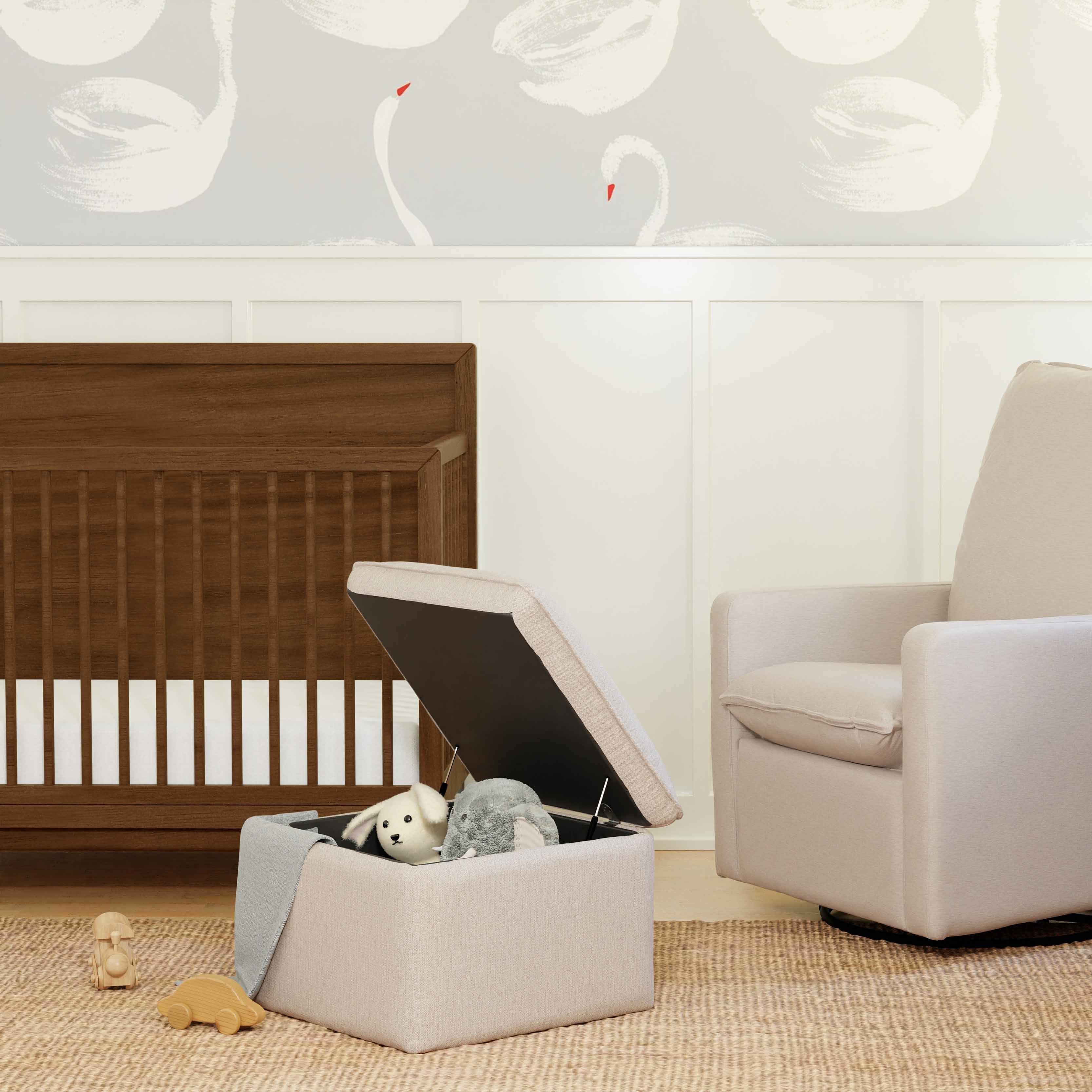 Babyletto Cali Storage Ottoman in Eco-Performance Fabric | Water Repellent & Stain Resistant | Lullabye Shop