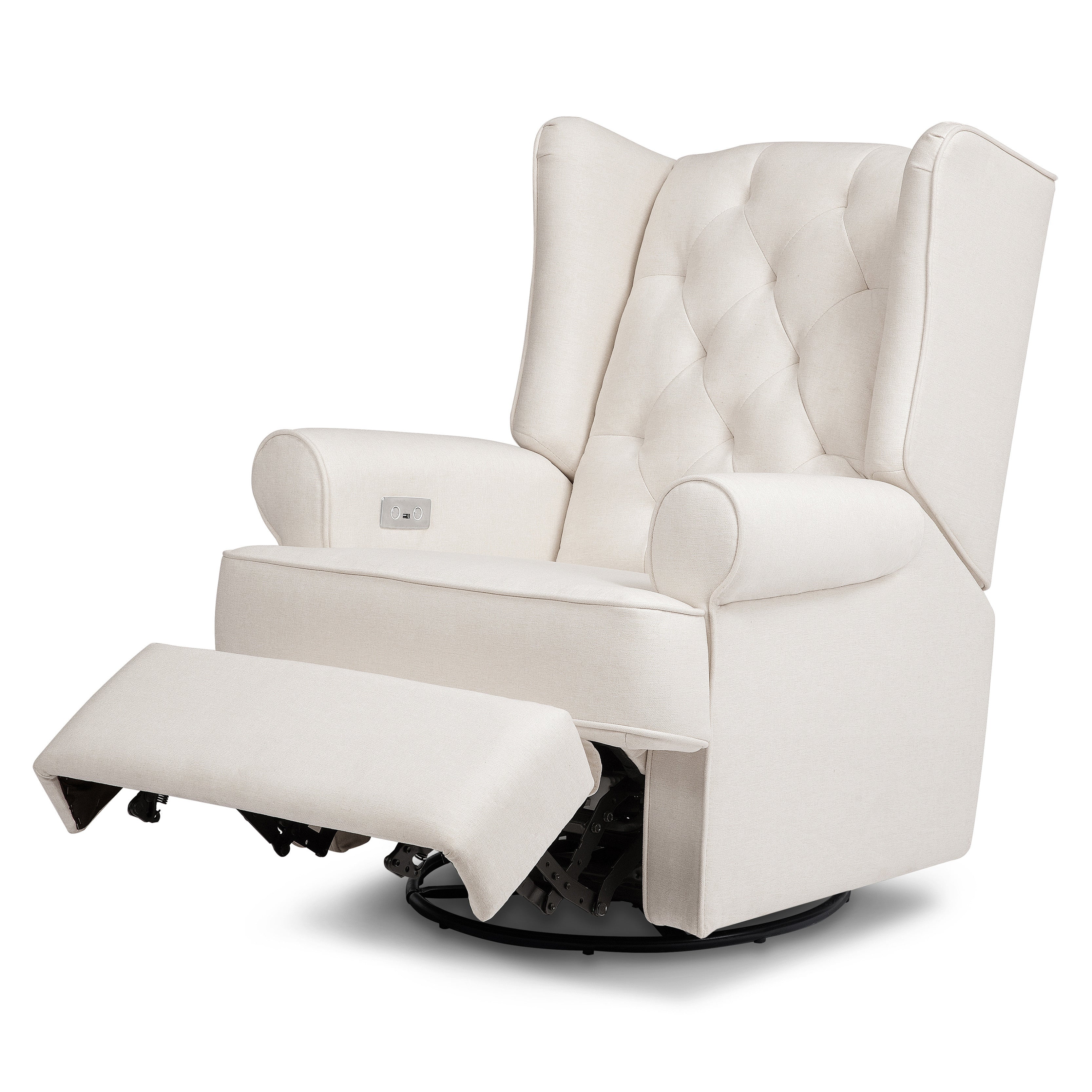 Namesake Harbour Electronic Recliner and Swivel Glider in Eco-Performance Fabric with USB port | Water Repellent & Stain Resistant | Lullabye Shop