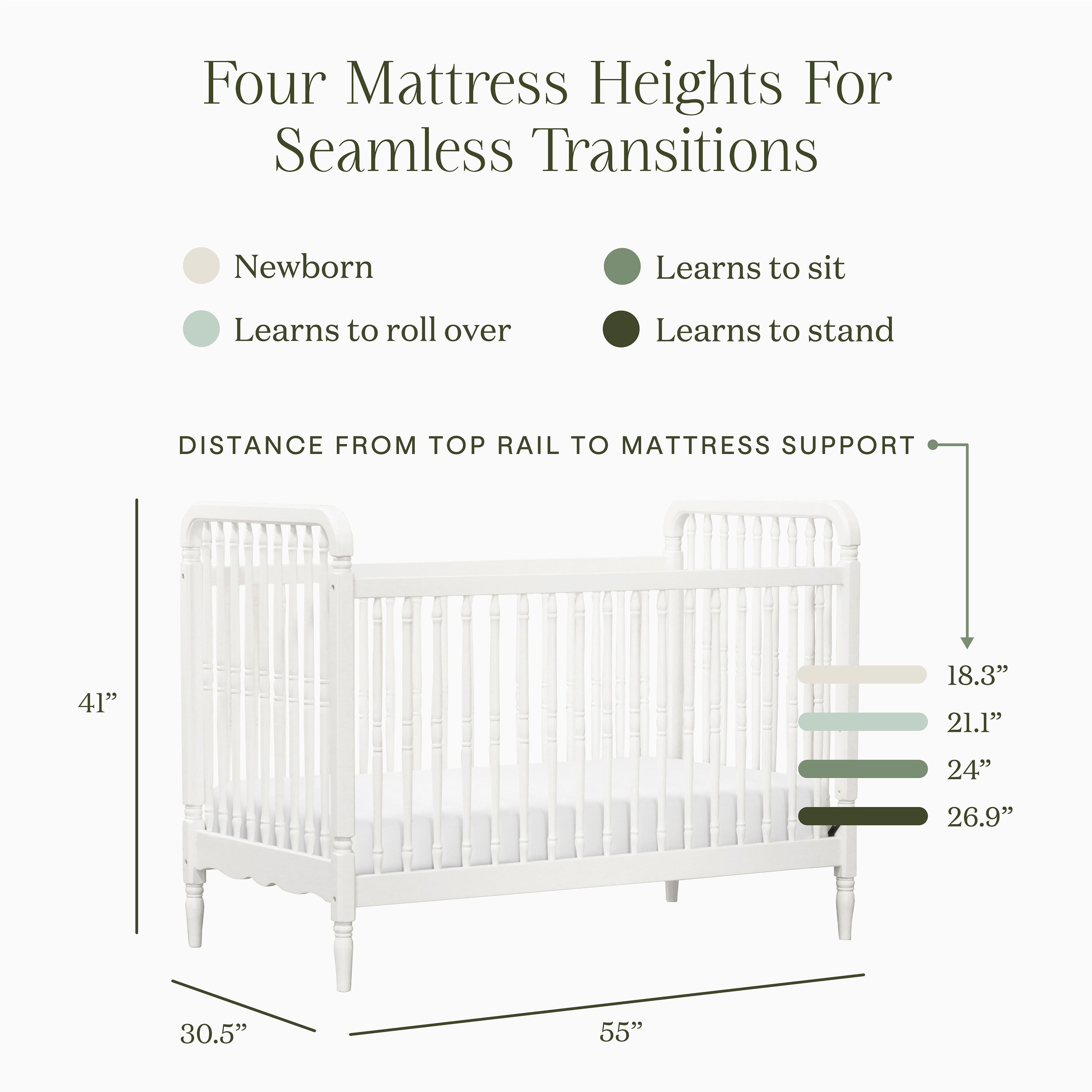 Namesake Liberty 3-in-1 Convertible Spindle Crib with Toddler Bed Conversion Kit | Lullabye Shop