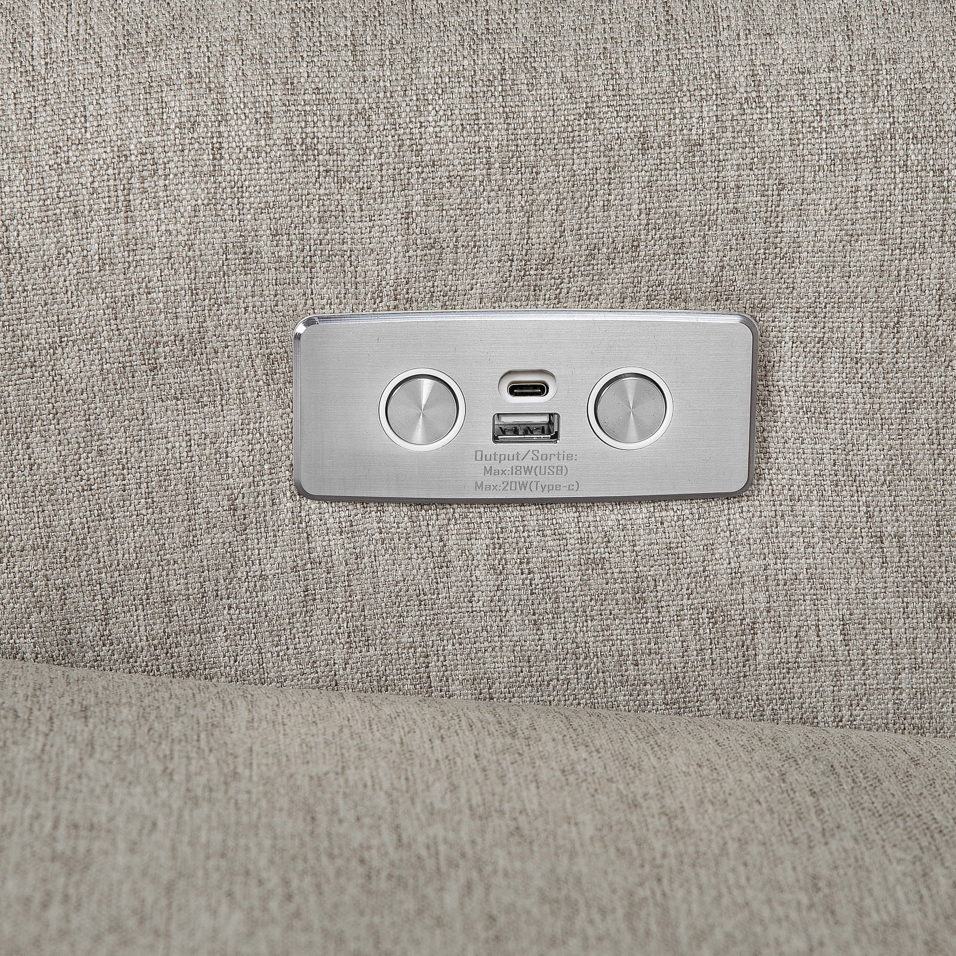 Namesake Harbour Electronic Recliner and Swivel Glider in Eco-Performance Fabric with USB port | Water Repellent & Stain Resistant | Lullabye Shop