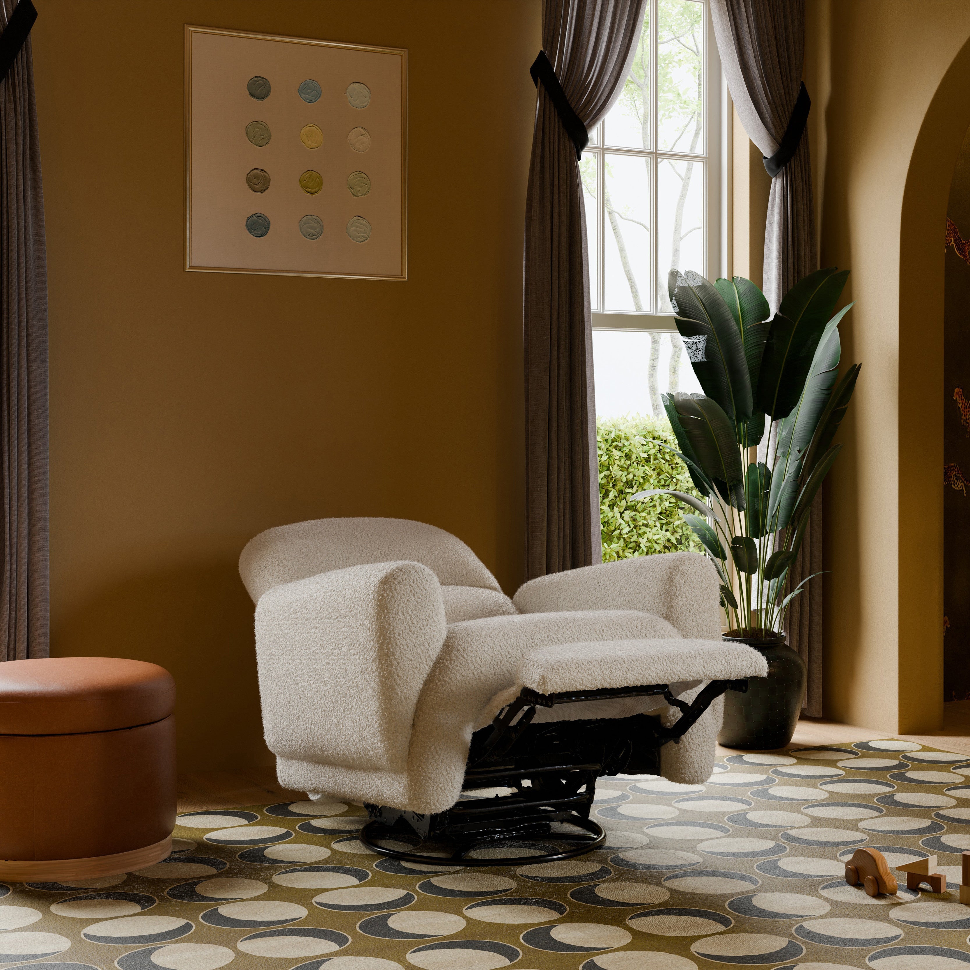 Babyletto Rainbow Recliner and Swivel Glider in Teddy Loop | Lullabye Shop