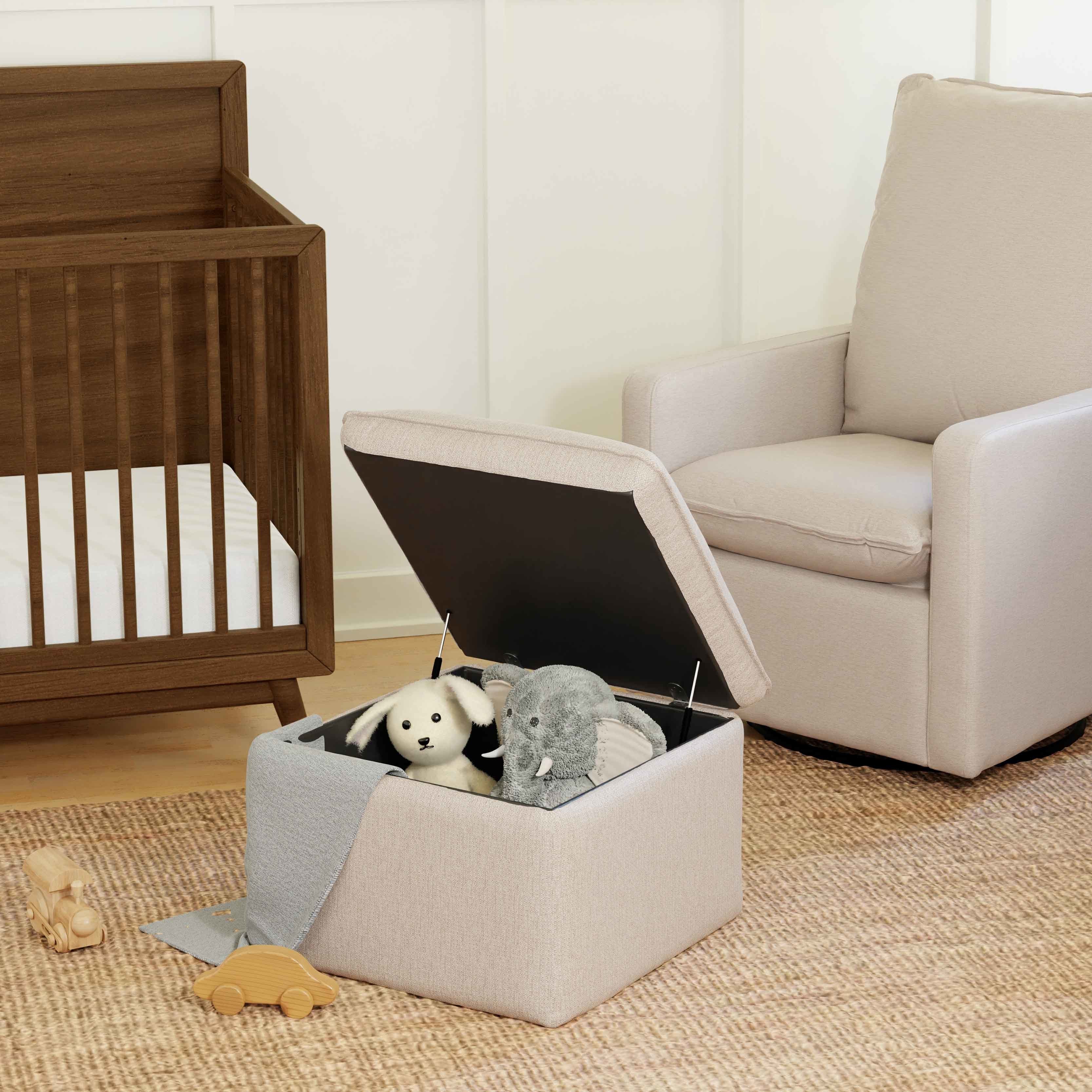 Babyletto Cali Storage Ottoman in Eco-Performance Fabric | Water Repellent & Stain Resistant | Lullabye Shop