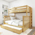 Maxtrix Twin XL over Queen High Bunk Bed with Straight Ladder on End and Trundle Bed