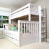 Maxtrix Twin XL over Queen High Bunk Bed with Straight Ladder on End and Trundle Bed