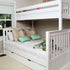 Maxtrix Twin XL over Queen High Bunk Bed with Straight Ladder on End and Trundle Bed