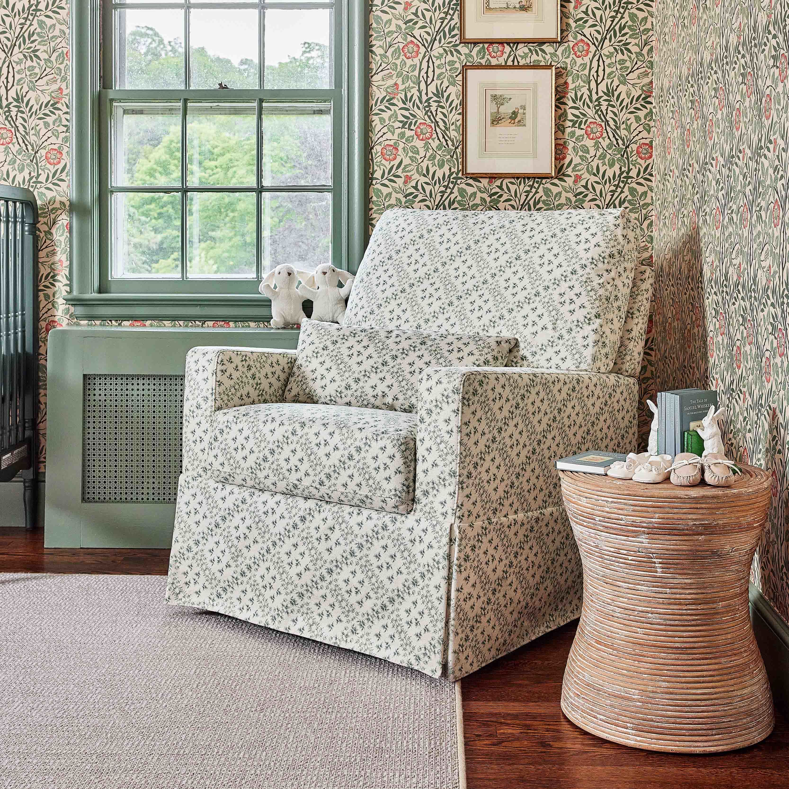 Sarah Flint x Namesake Crawford Swivel Glider in Eco-Performance Fabric | Water Repellent & Stain Resistant | Lullabye Shop