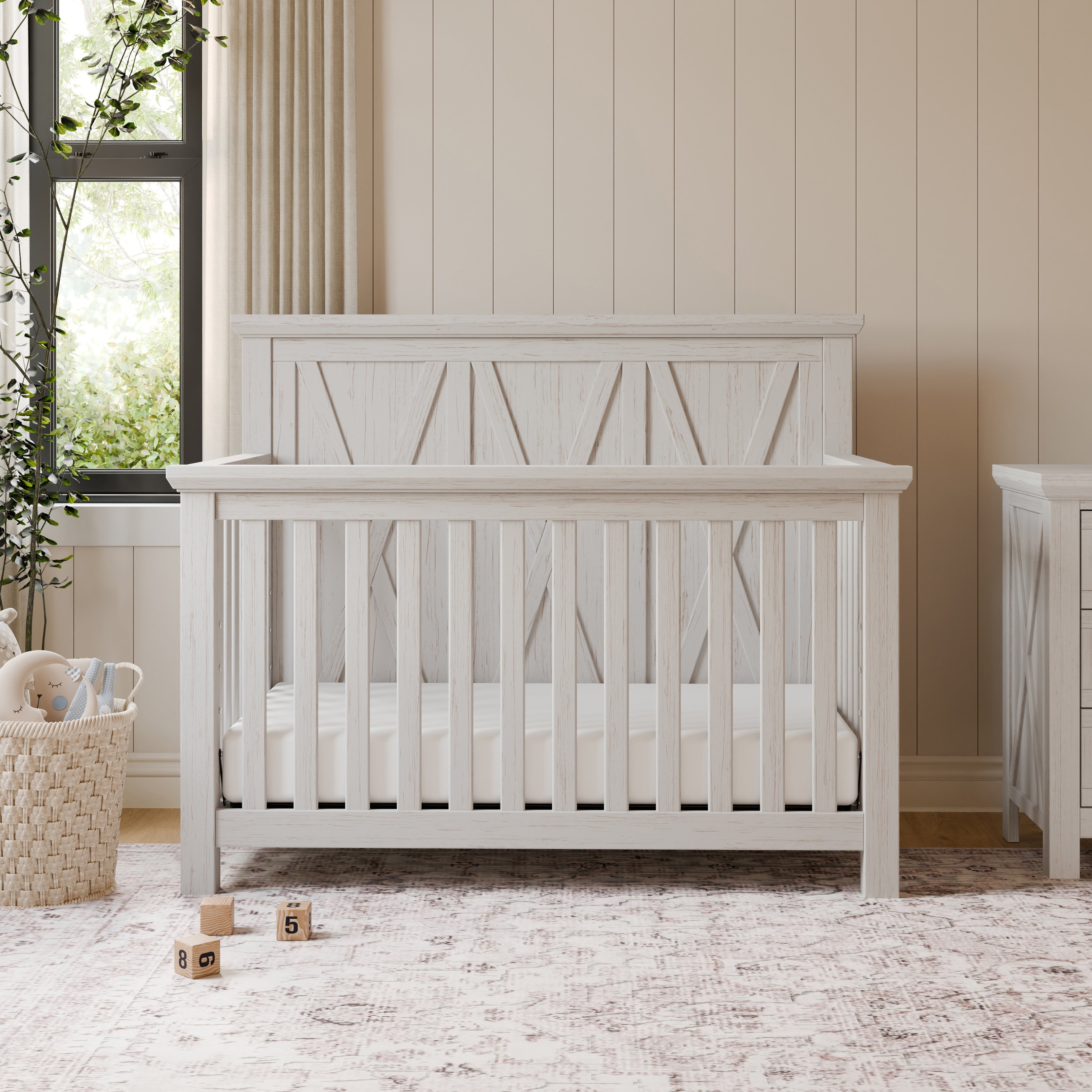 Monogram by Namesake Emory Farmhouse 4-in-1 Convertible Crib | Lullabye Shop