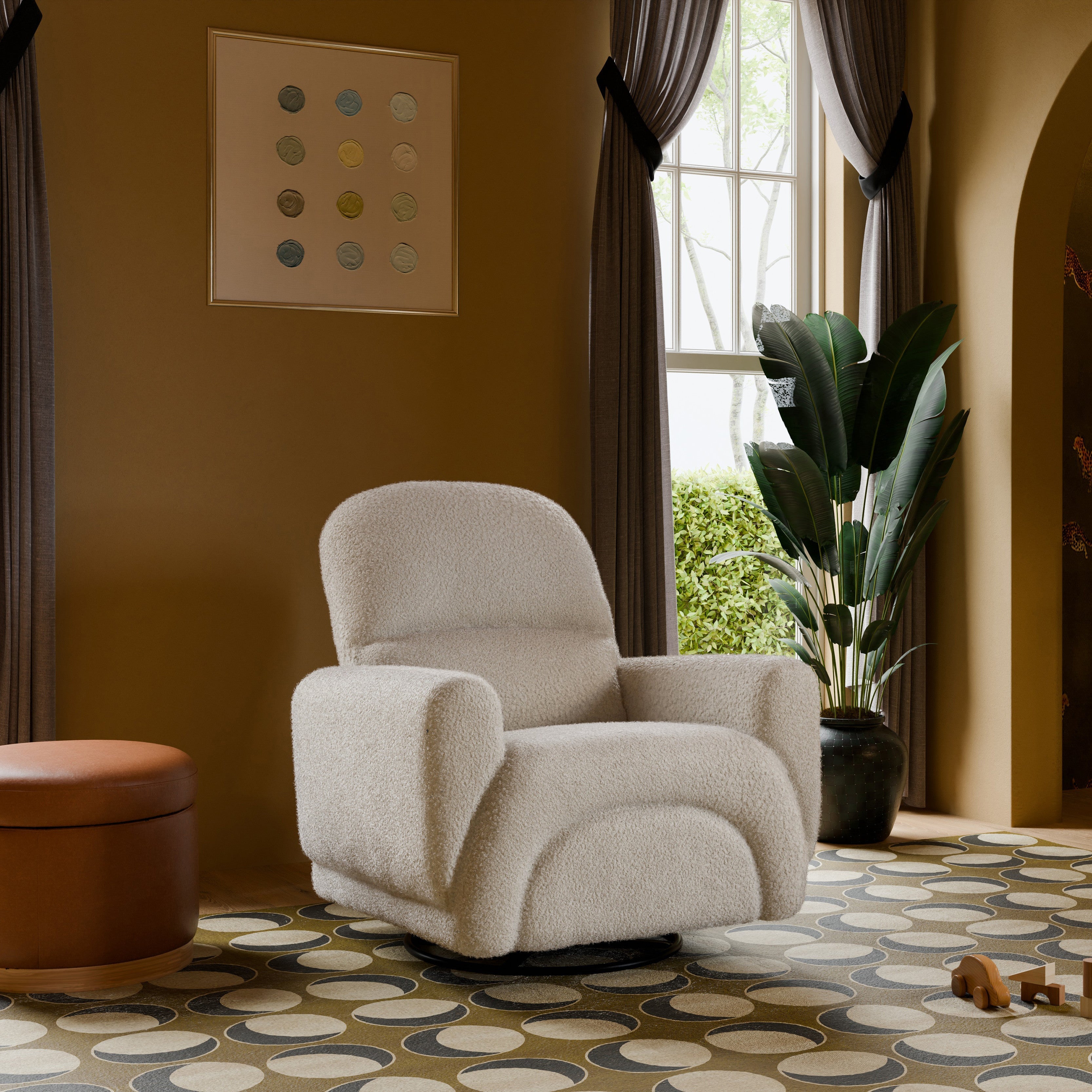 Babyletto Rainbow Recliner and Swivel Glider in Teddy Loop | Lullabye Shop