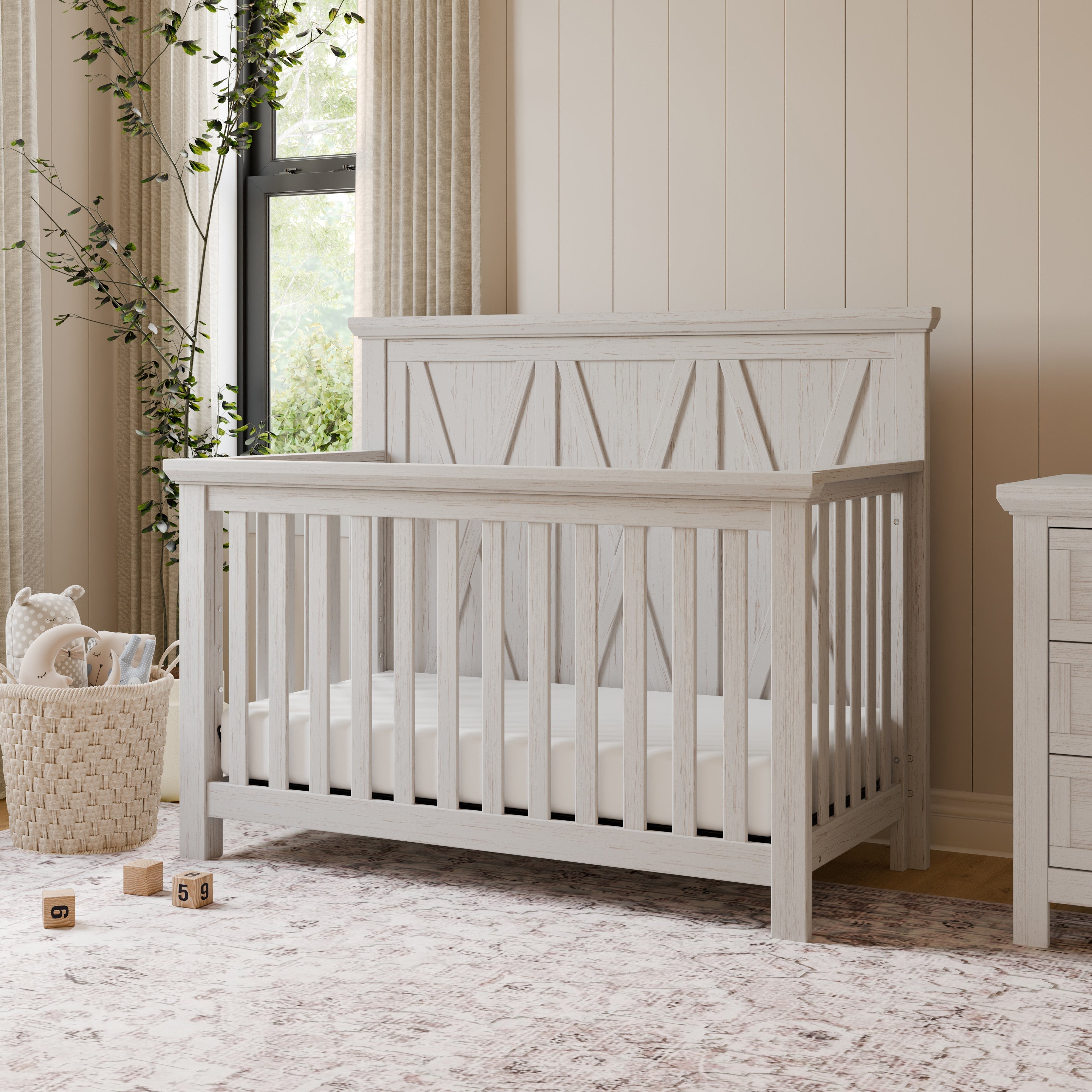 Monogram by Namesake Emory Farmhouse 4-in-1 Convertible Crib | Lullabye Shop