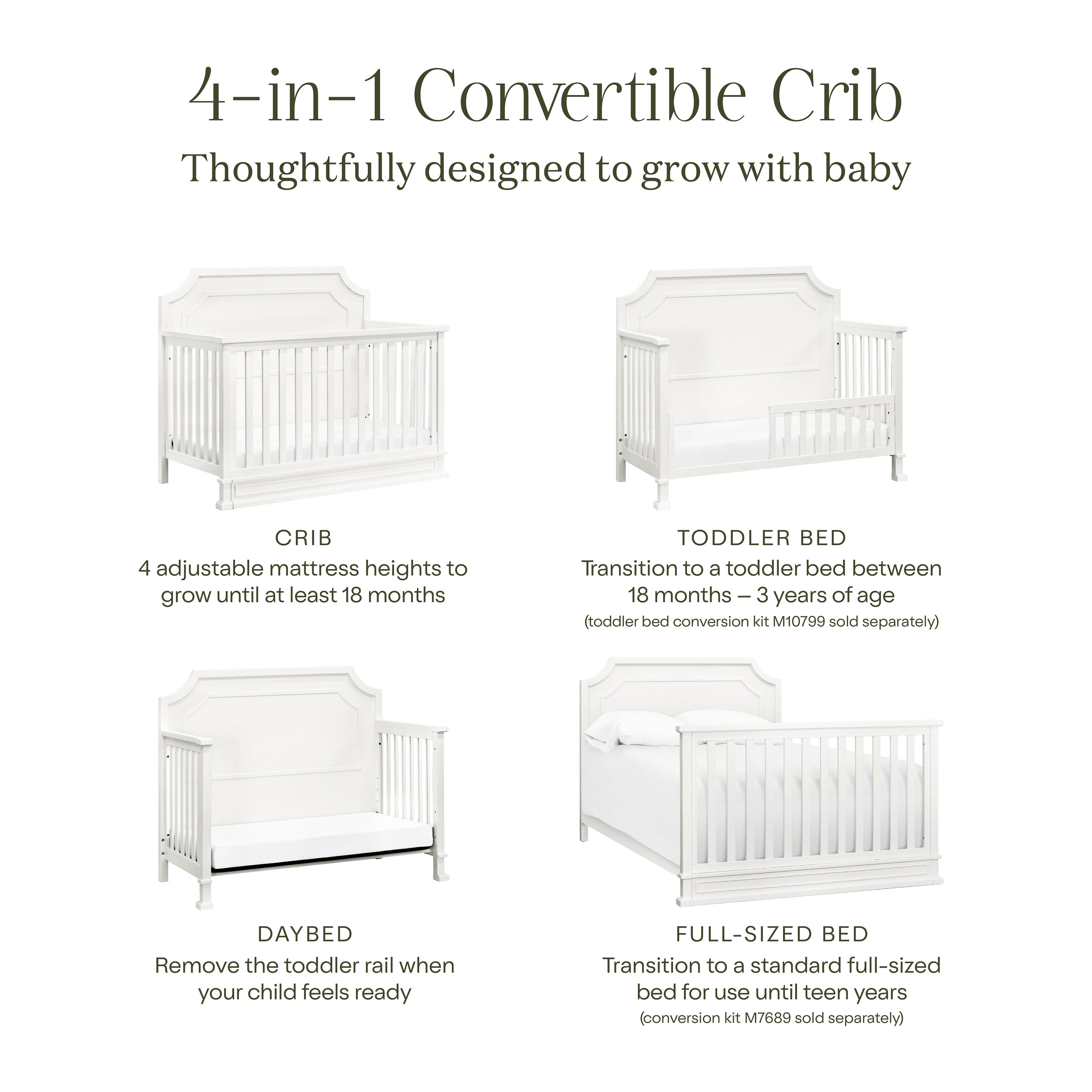 Namesake Emma Regency 4-in-1 Convertible Crib | Lullabye Shop