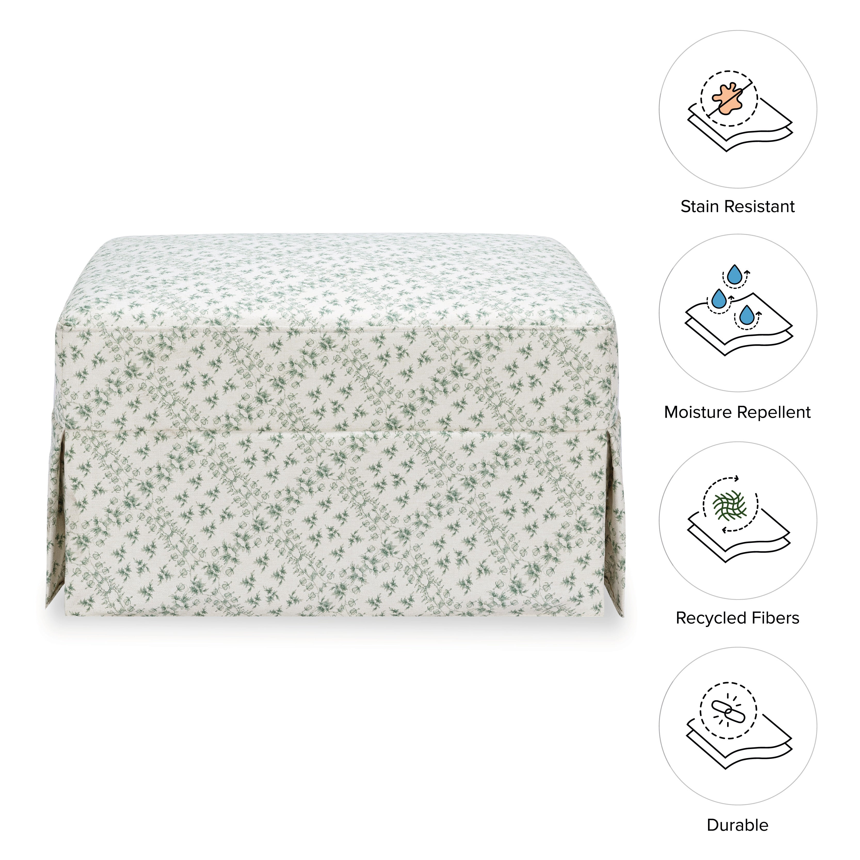 Sarah Flint x Namesake Crawford Gliding Ottoman in Eco-Performance Fabric | Water Repellent & Stain Resistant | Lullabye Shop