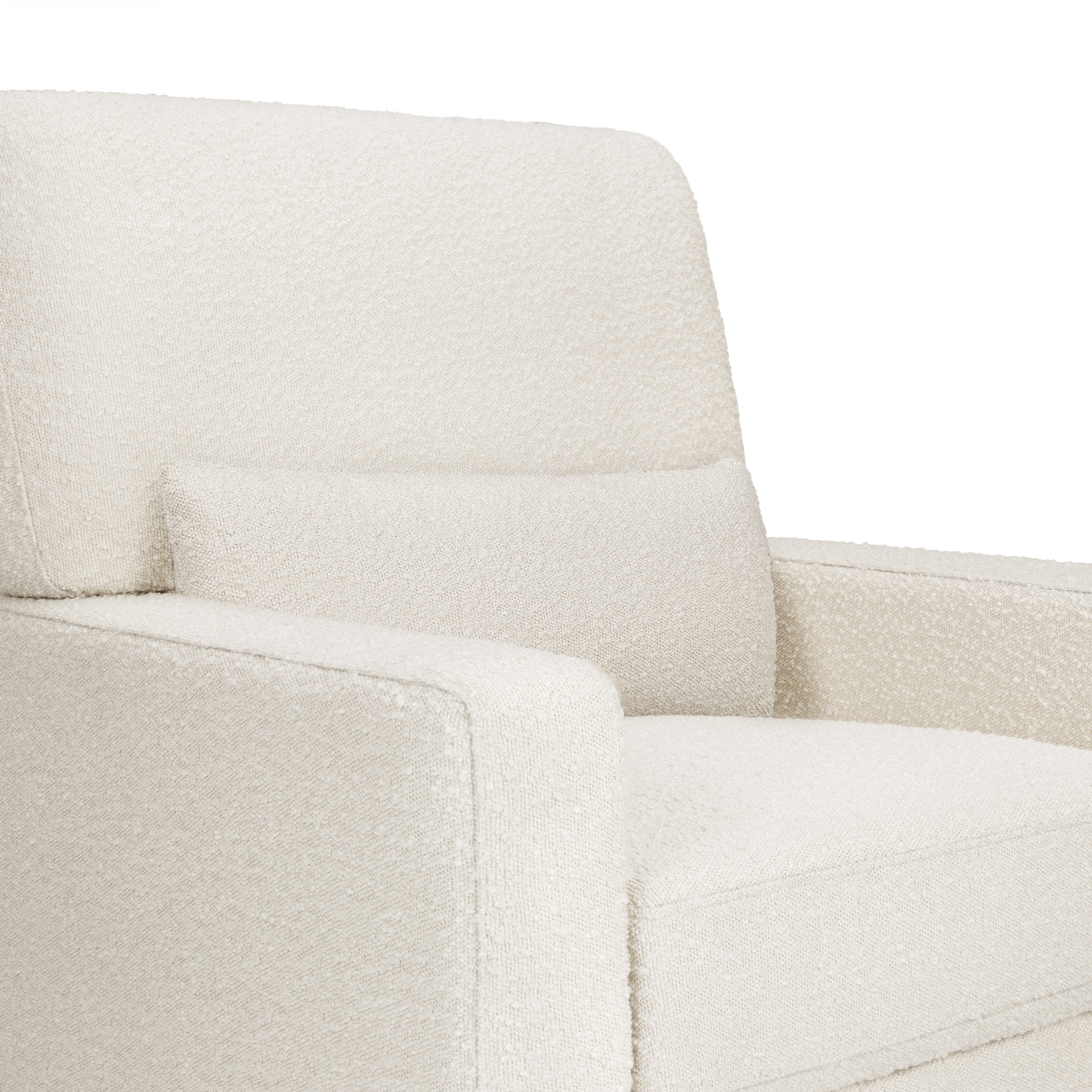 Namesake Crawford Pillowback Comfort Swivel Glider | Boucle with Tassel Fringe | Lullabye Shop