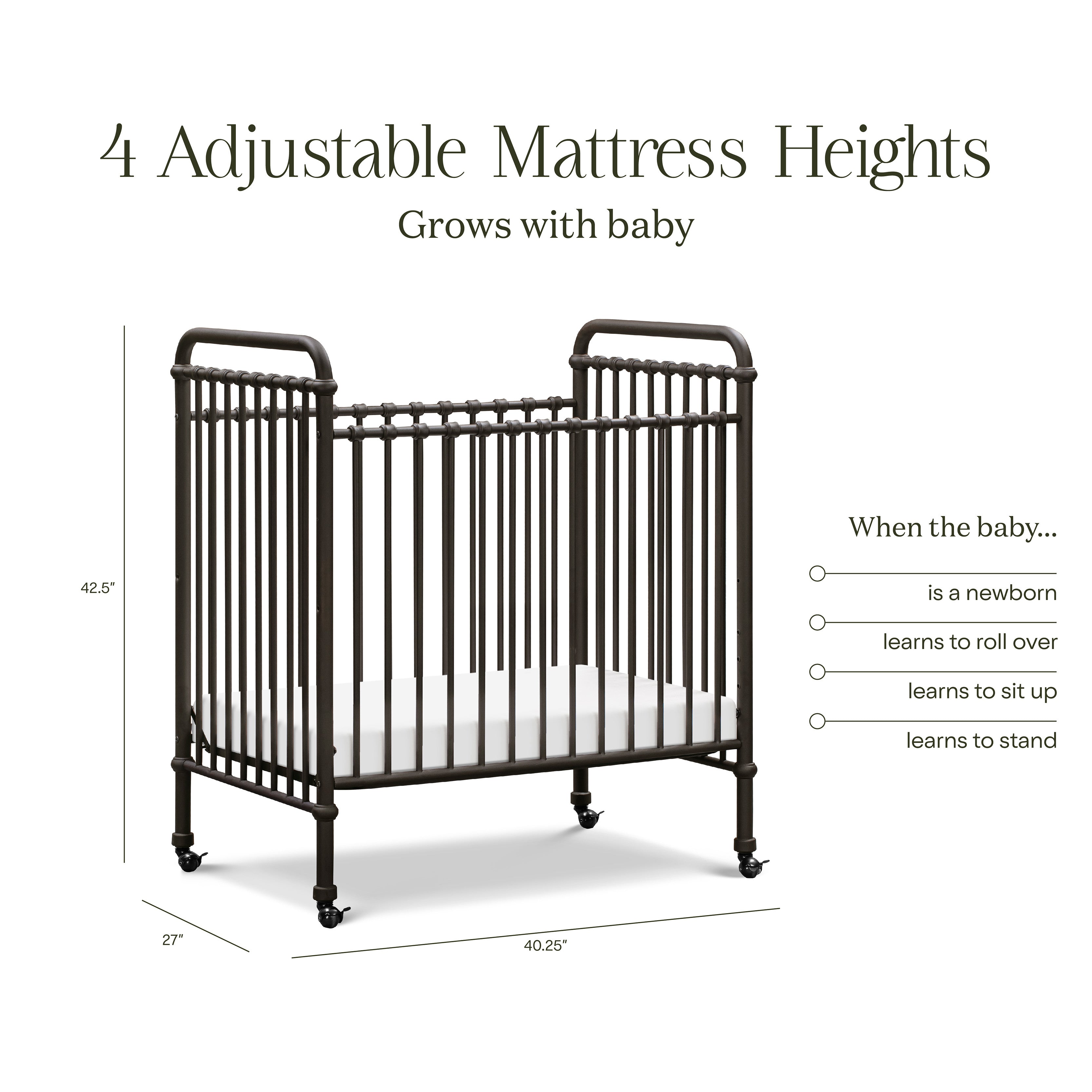 Namesake Abigail 3-in-1 Convertible Mini Crib | Lullabye Shop