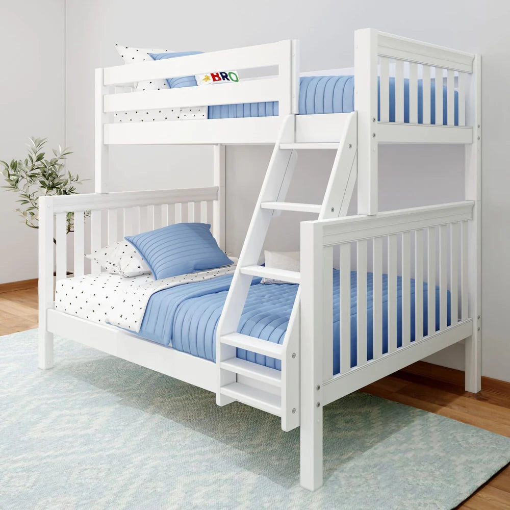 Maxtrix Classic Twin Over Full Bunk Bed Angled ladder