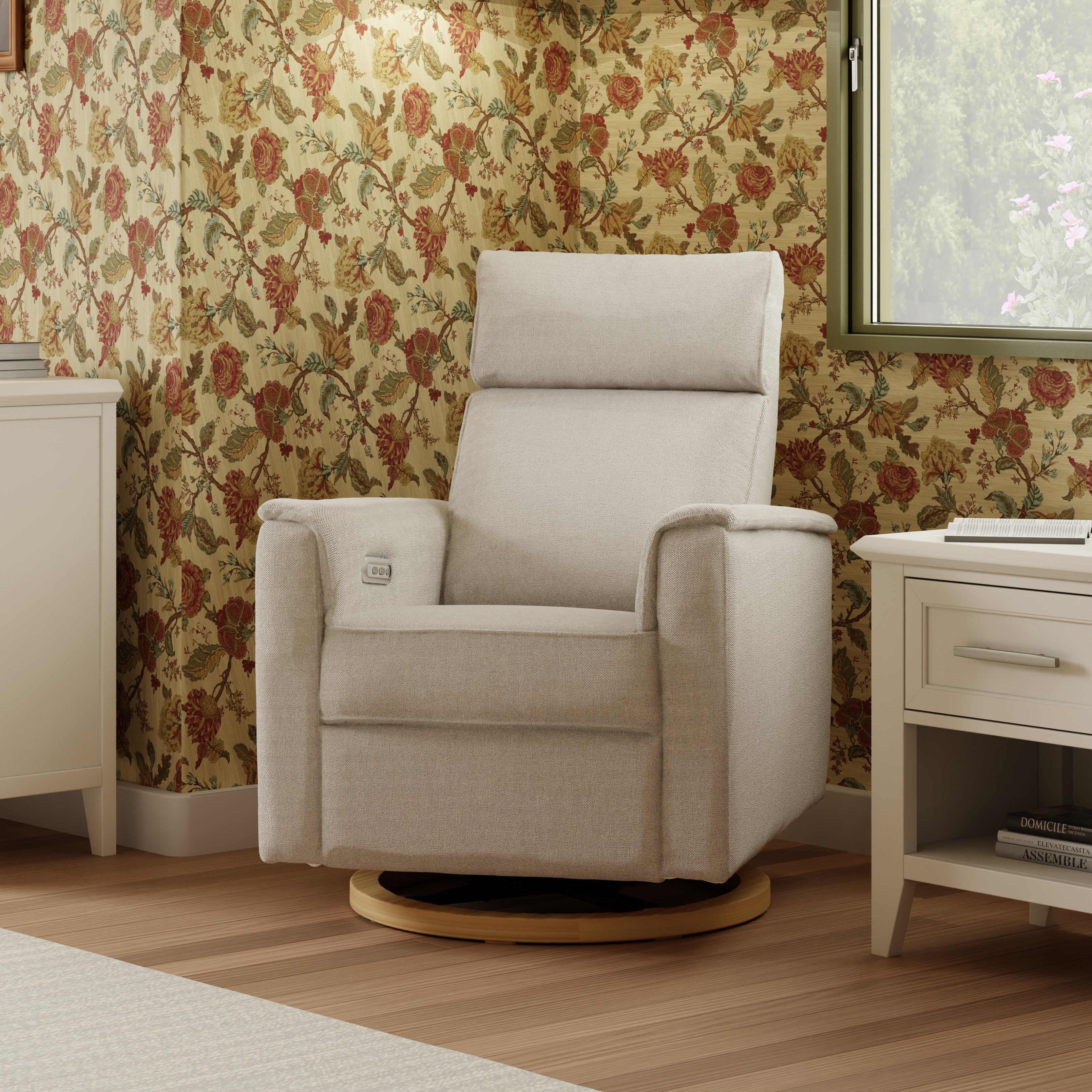 Monogram by Namesake Willa Plus Power Glider Recliner + Power Headrest | Lullabye Shop