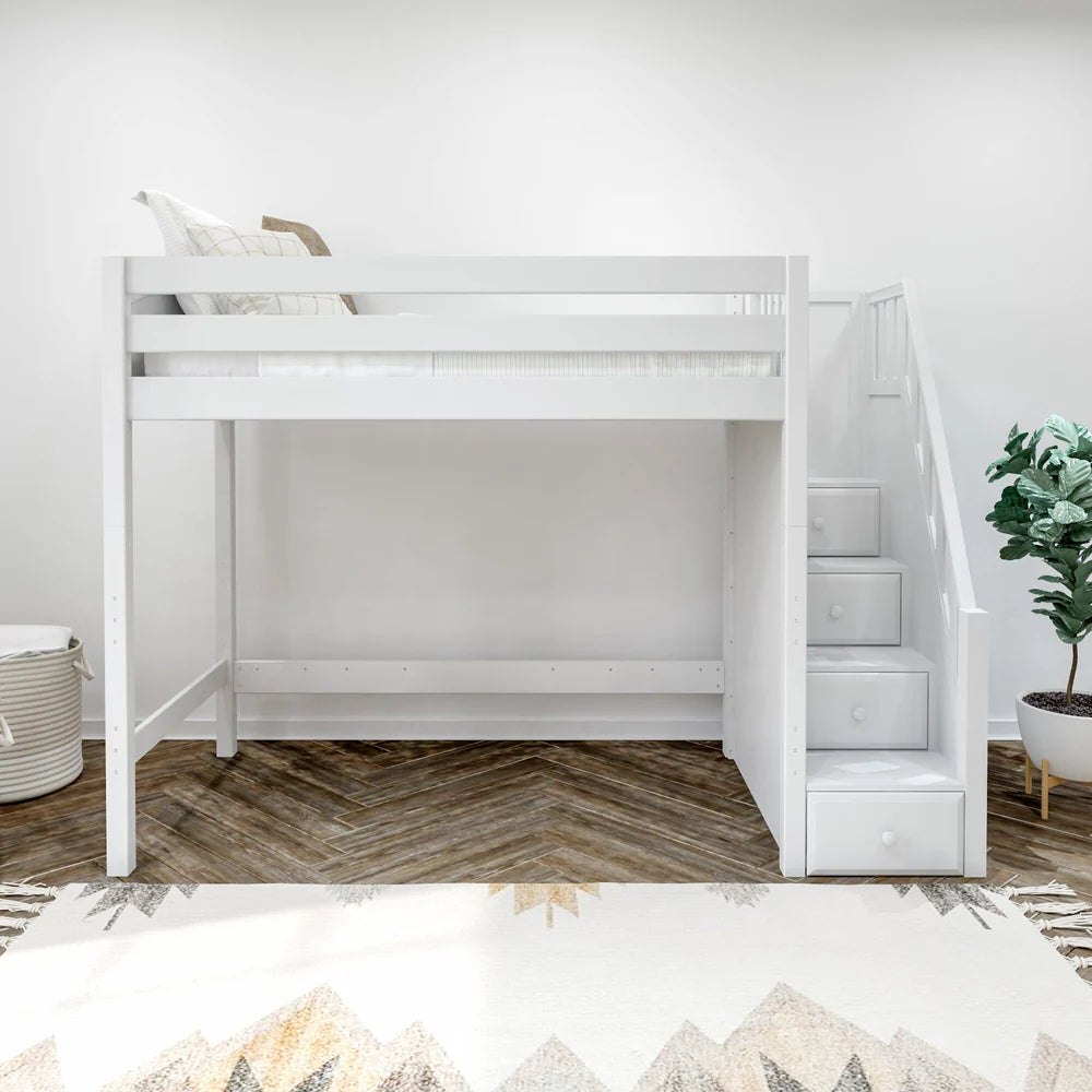 Maxtrix High Loft Bed with Stairs