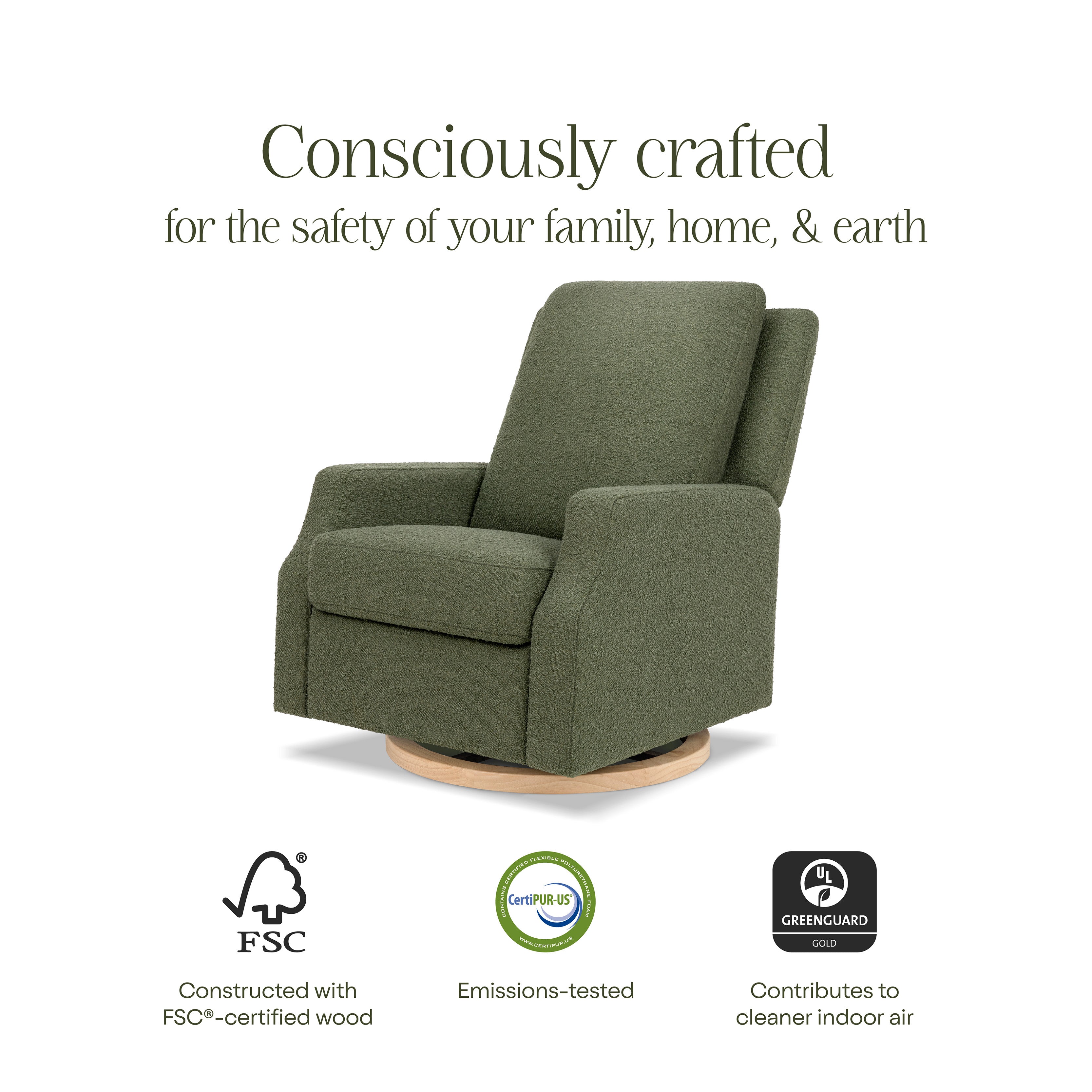 Namesake Crewe Recliner and Swivel Glider | Lullabye Shop