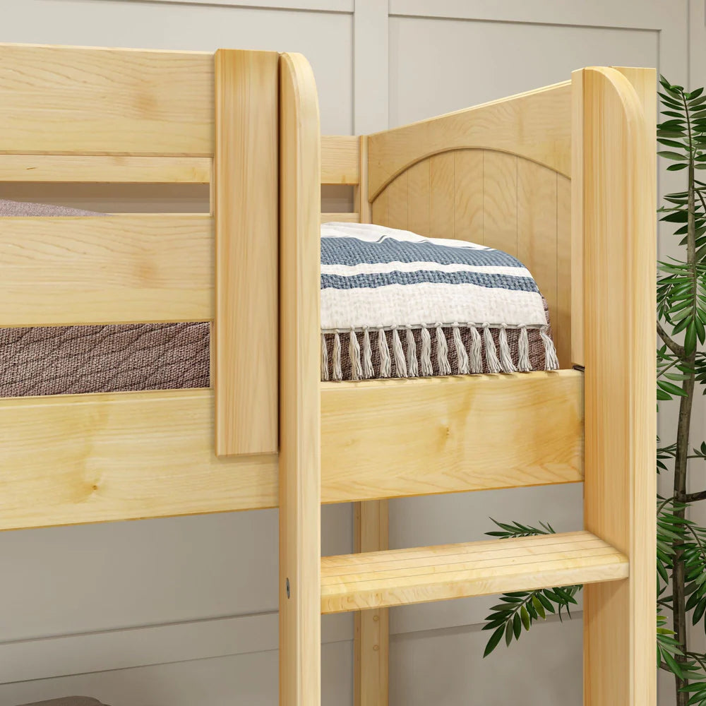 Maxtrix Full + Twin High Corner Loft Bunk with Straight Ladder and Angled Ladder