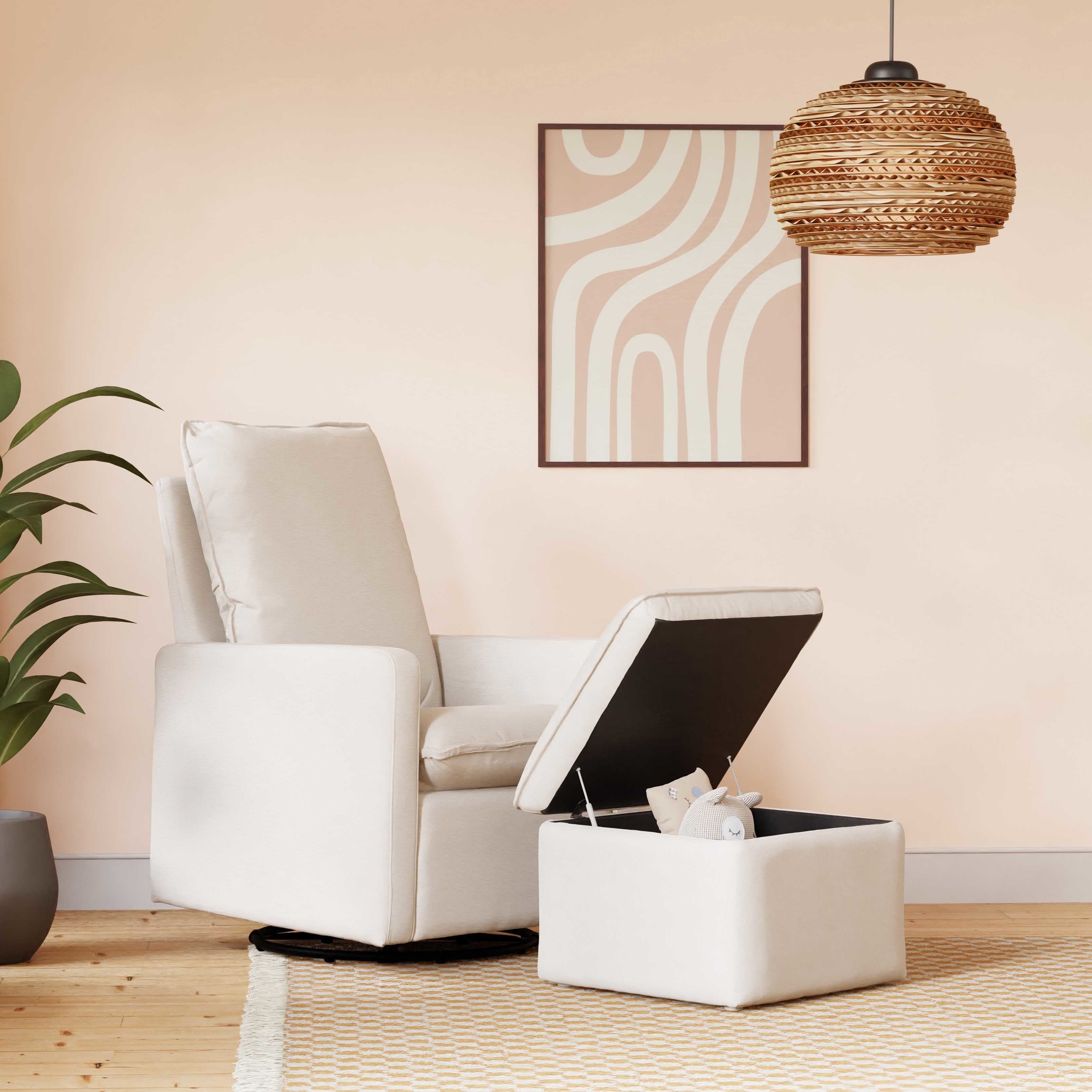 Babyletto Cali Storage Ottoman in Eco-Performance Fabric | Water Repellent & Stain Resistant | Lullabye Shop