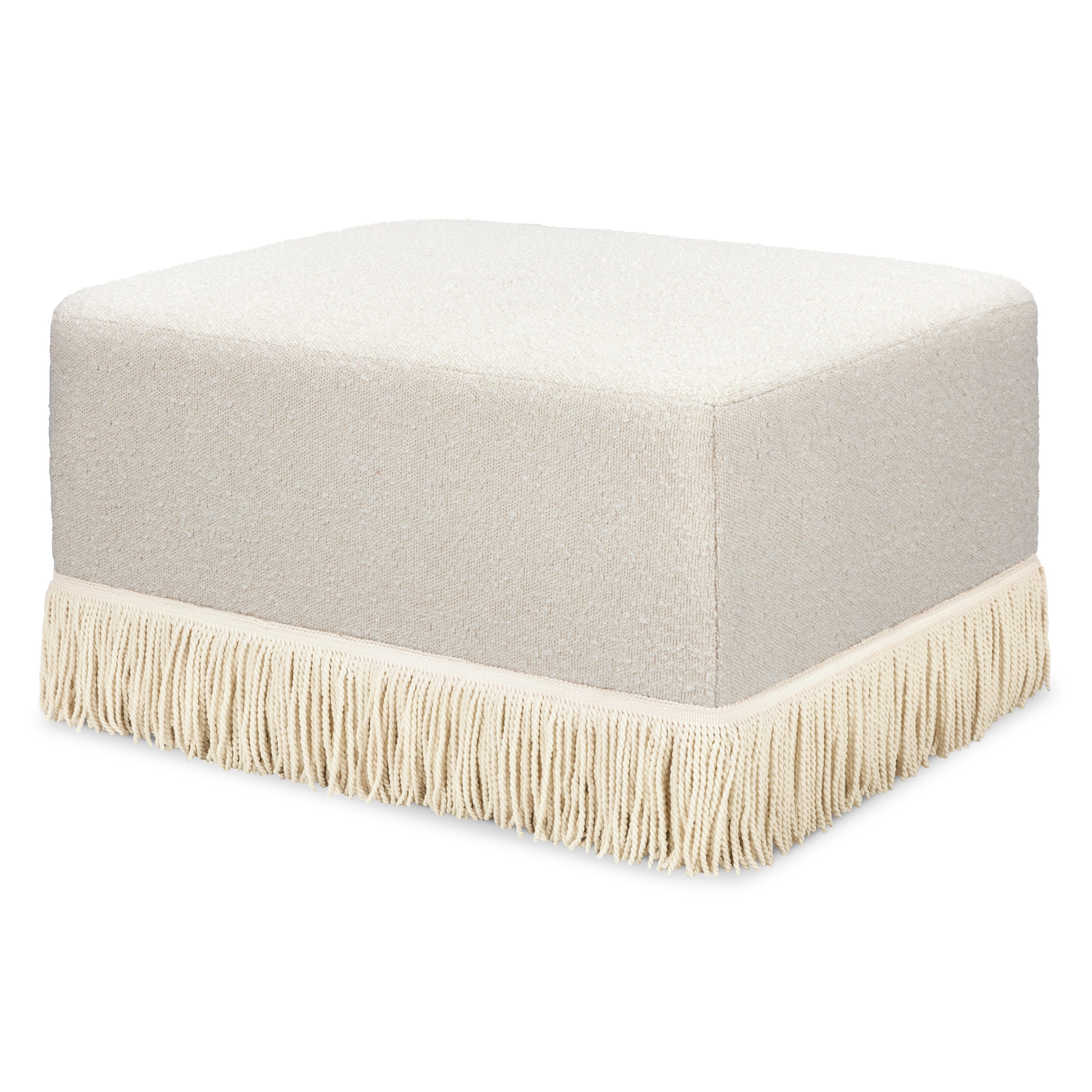 Namesake Crawford Gliding Ottoman | Boucle with Tassel Fringe | Lullabye Shop