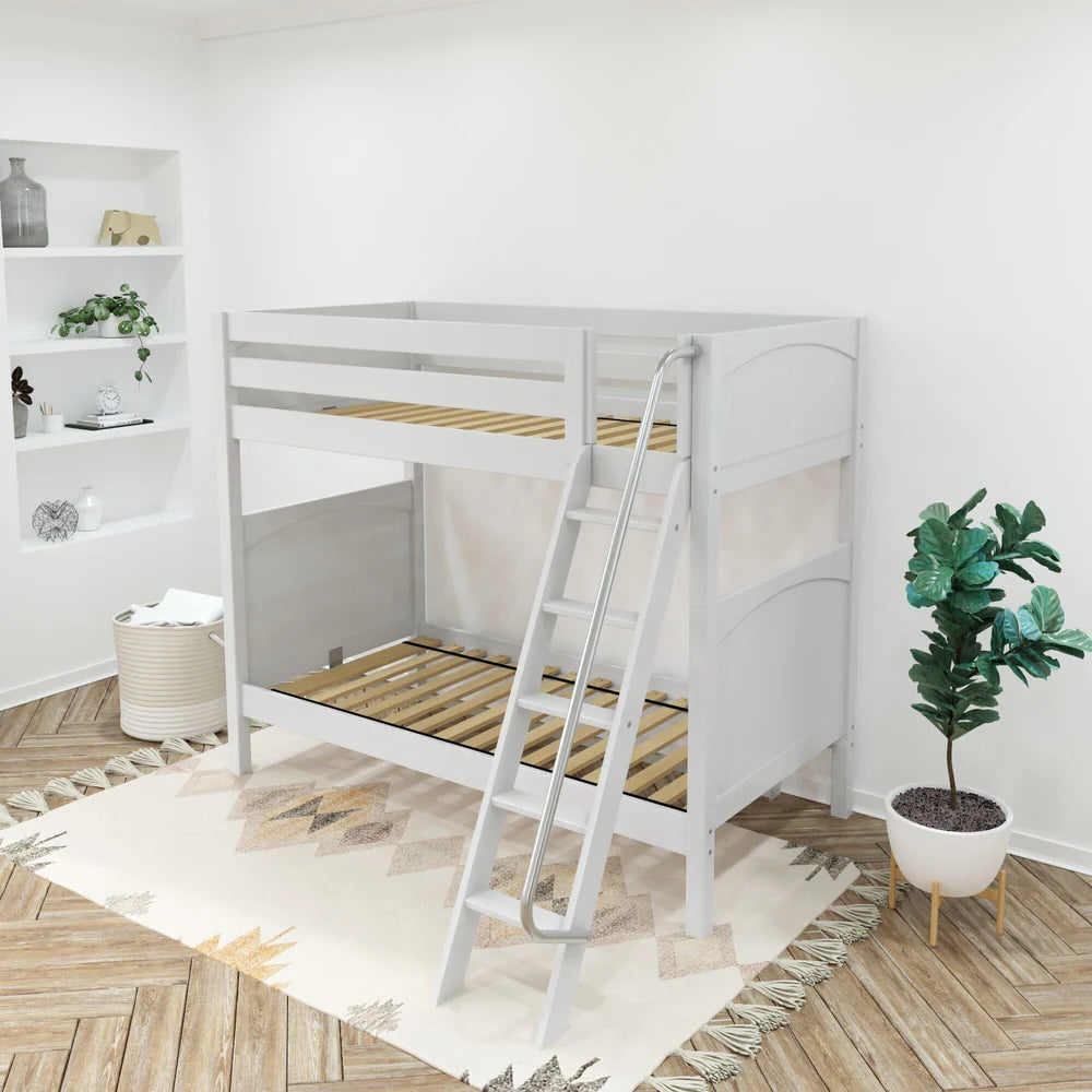 Maxtrix Classic Twin Bunk Bed High Bunk Angled Ladder