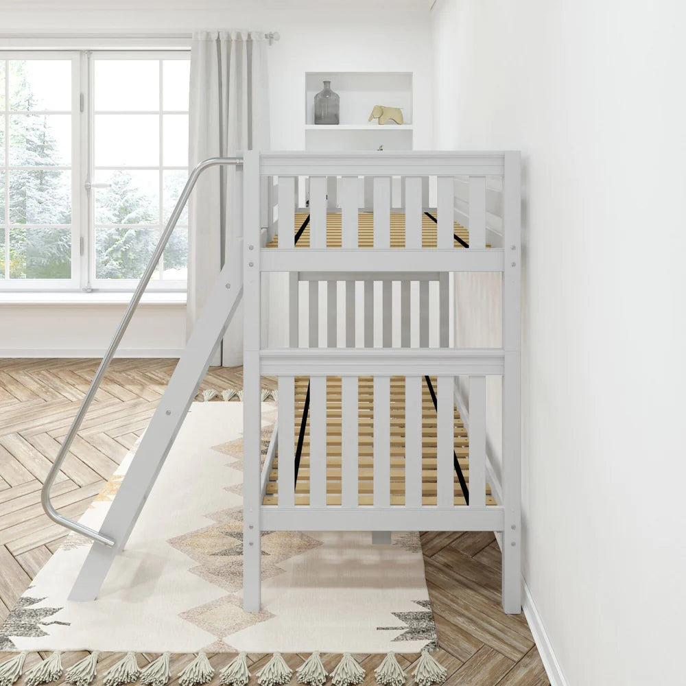 Maxtrix Classic Twin Bunk Bed High Bunk Angled Ladder