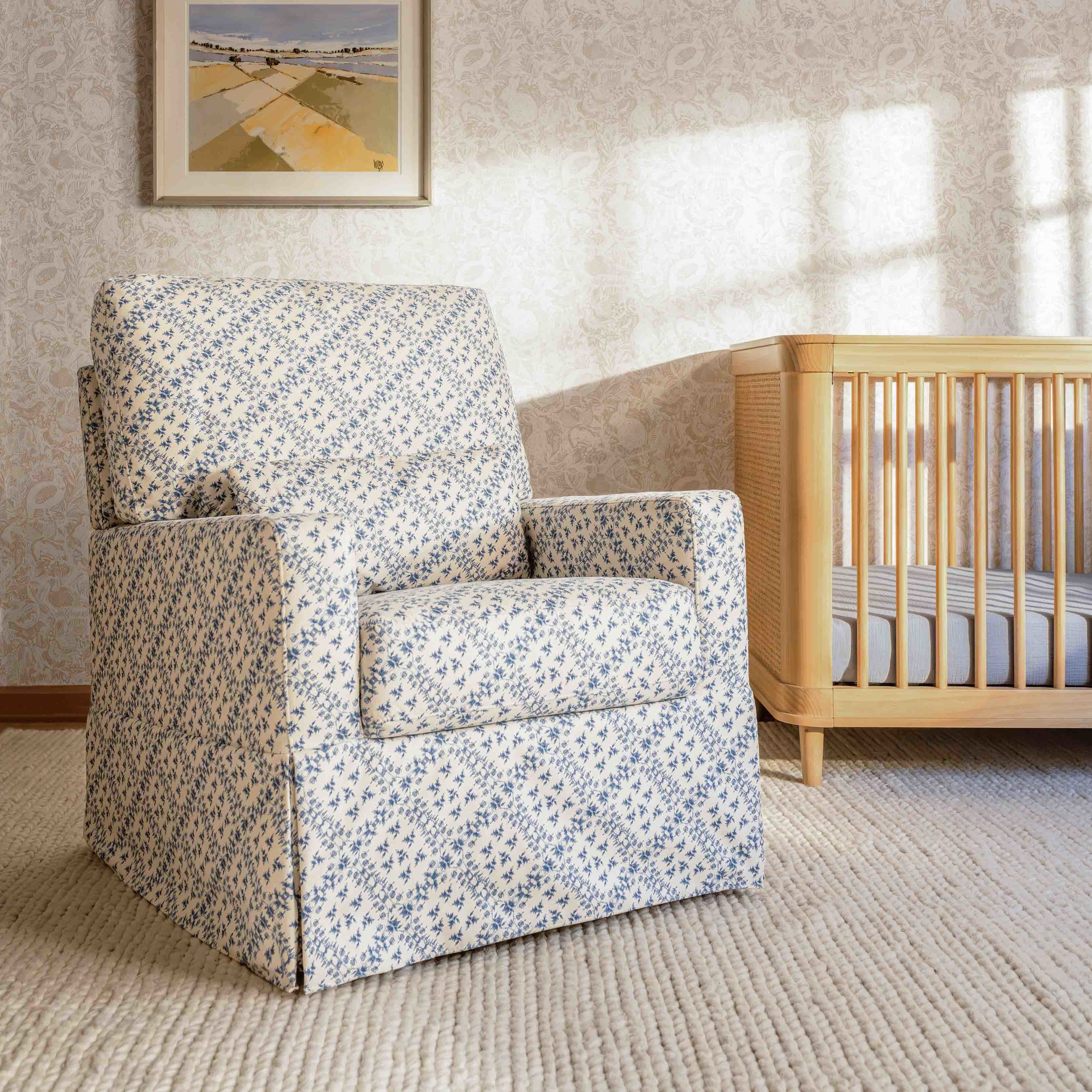 Sarah Flint x Namesake Crawford Swivel Glider in Eco-Performance Fabric | Water Repellent & Stain Resistant | Lullabye Shop