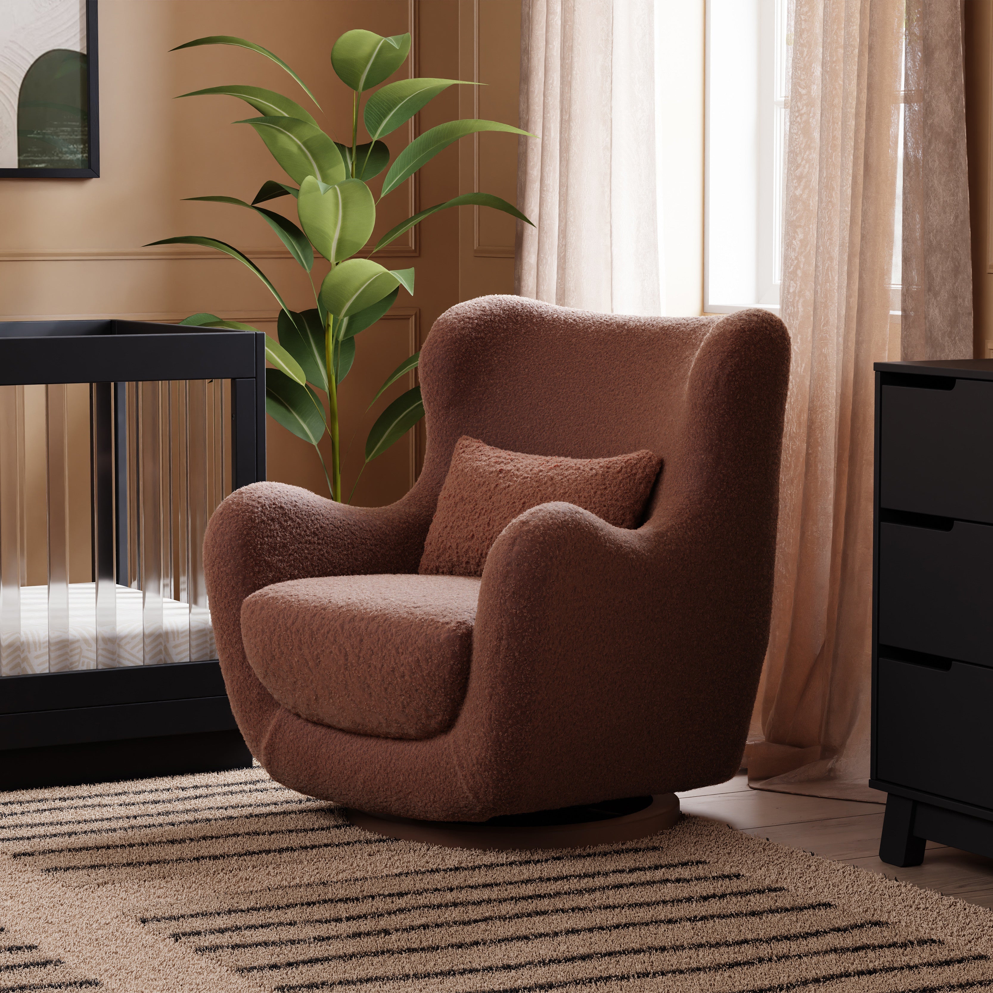 Babyletto Solstice Swivel Glider in Teddy Loop | Lullabye Shop