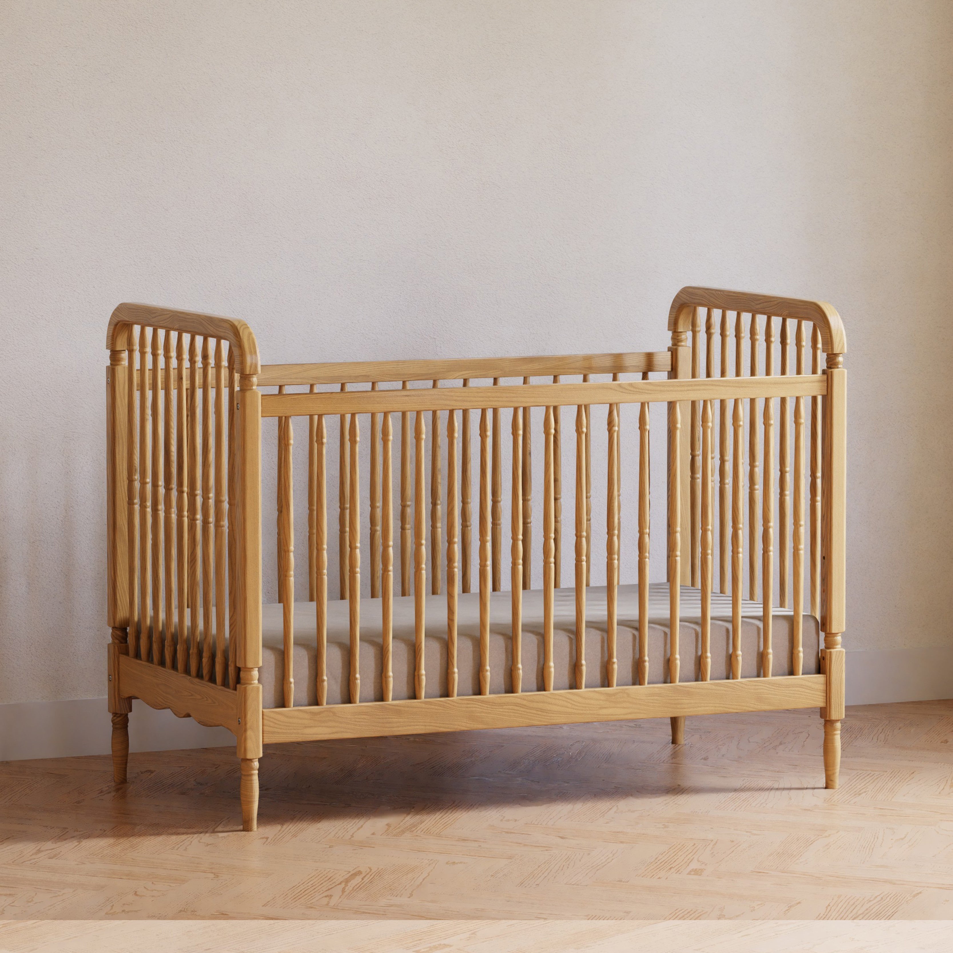 Namesake Liberty 3-in-1 Convertible Spindle Crib with Toddler Bed Conversion Kit | Lullabye Shop