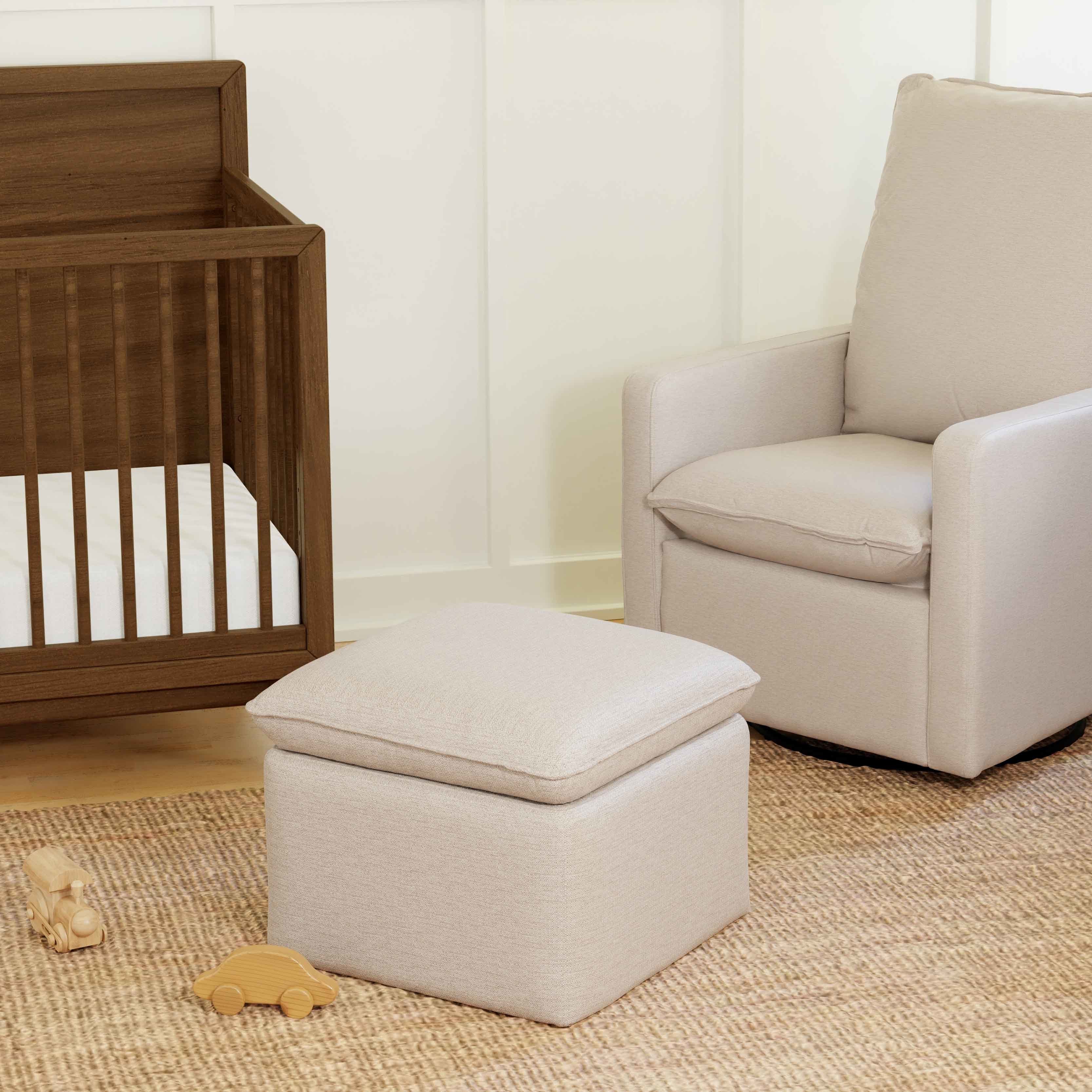 Babyletto Cali Storage Ottoman in Eco-Performance Fabric | Water Repellent & Stain Resistant | Lullabye Shop