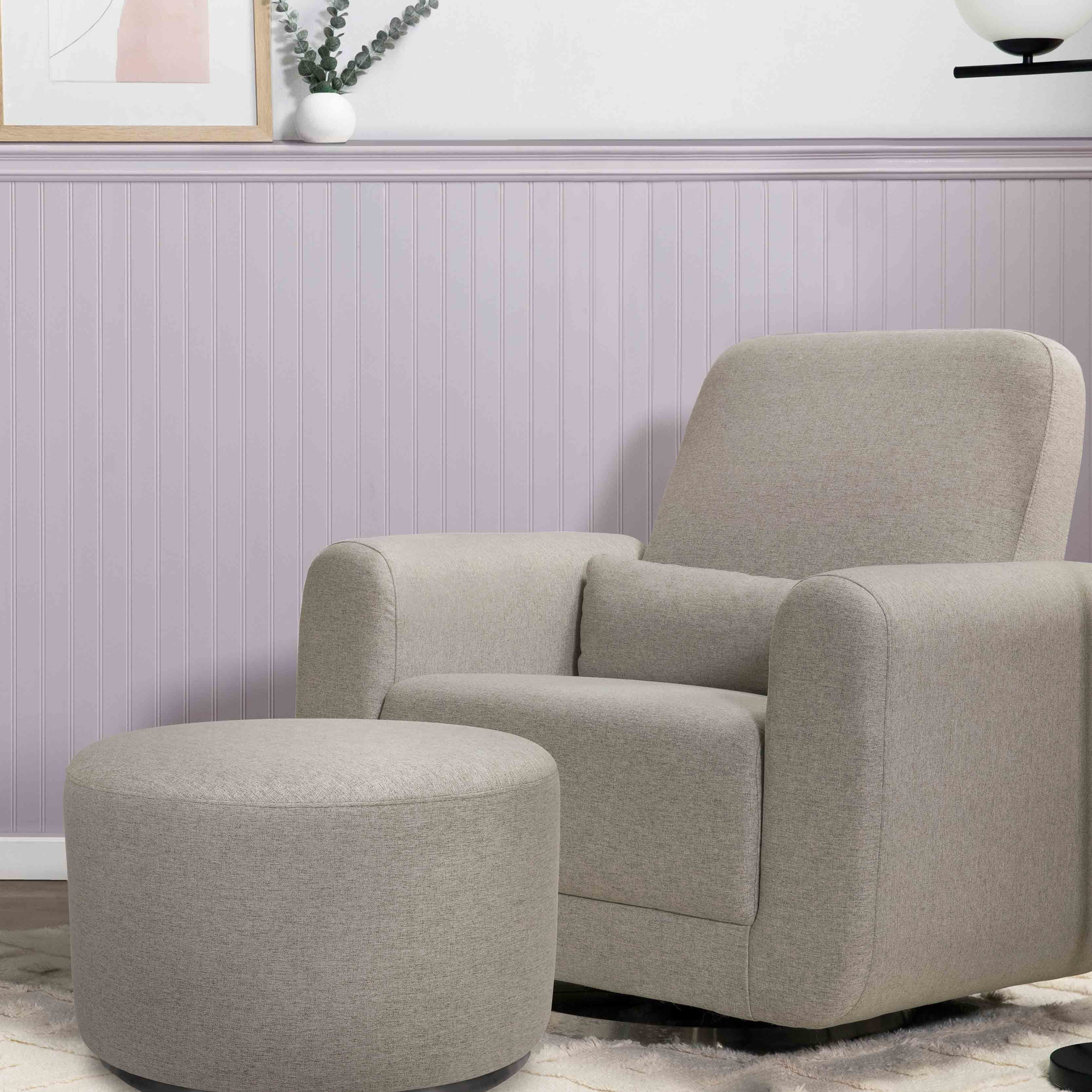 Babyletto Tuba Gliding Ottoman in Eco-Performance Fabric | Water Repellent & Stain Resistant | Lullabye Shop