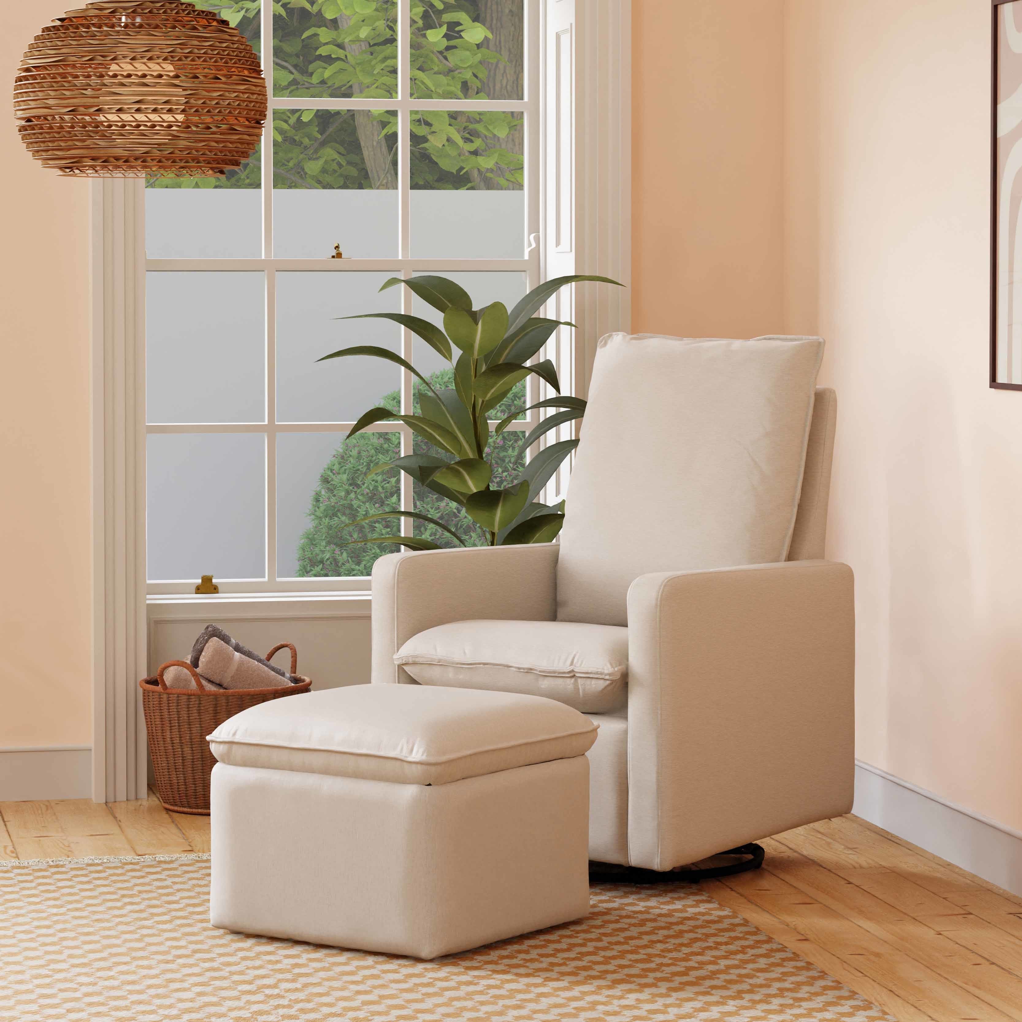 Babyletto Cali Storage Ottoman in Eco-Performance Fabric | Water Repellent & Stain Resistant | Lullabye Shop