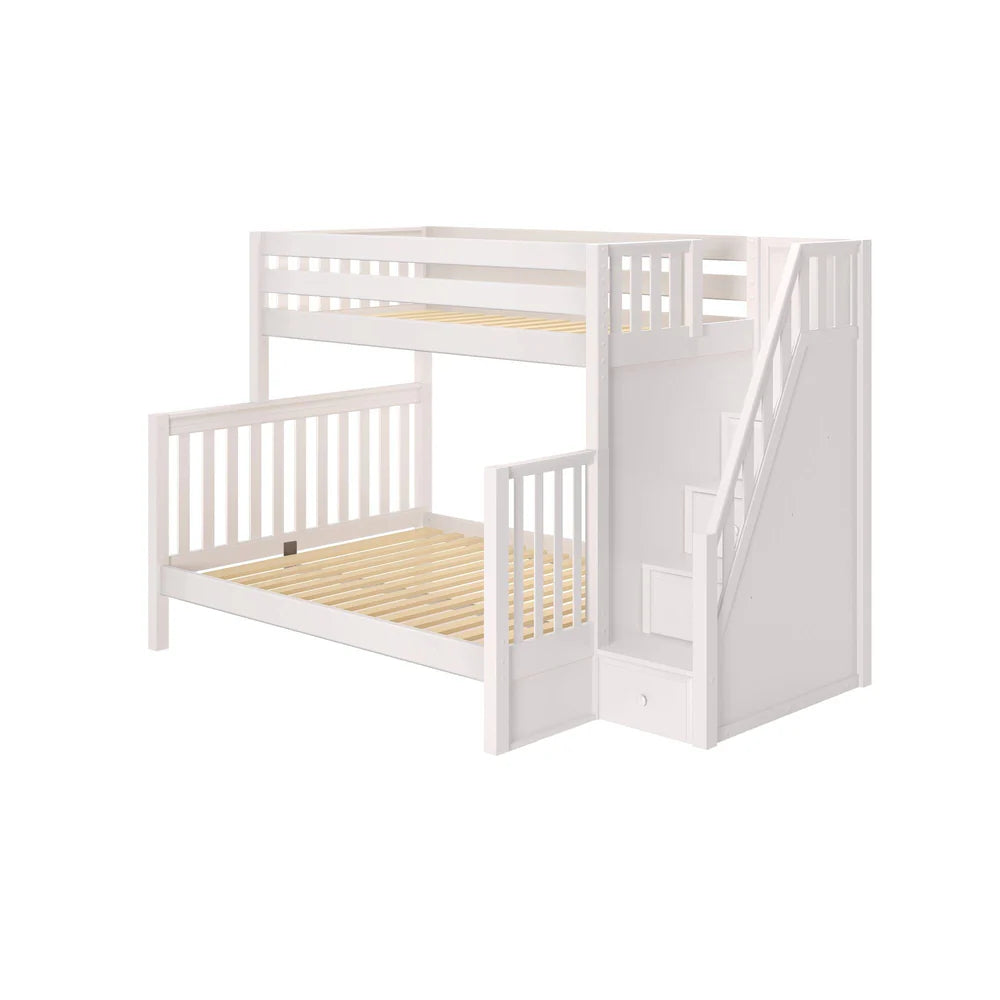 Maxtrix Classic Twin Xl over Queen Bunk Bed with Stairs