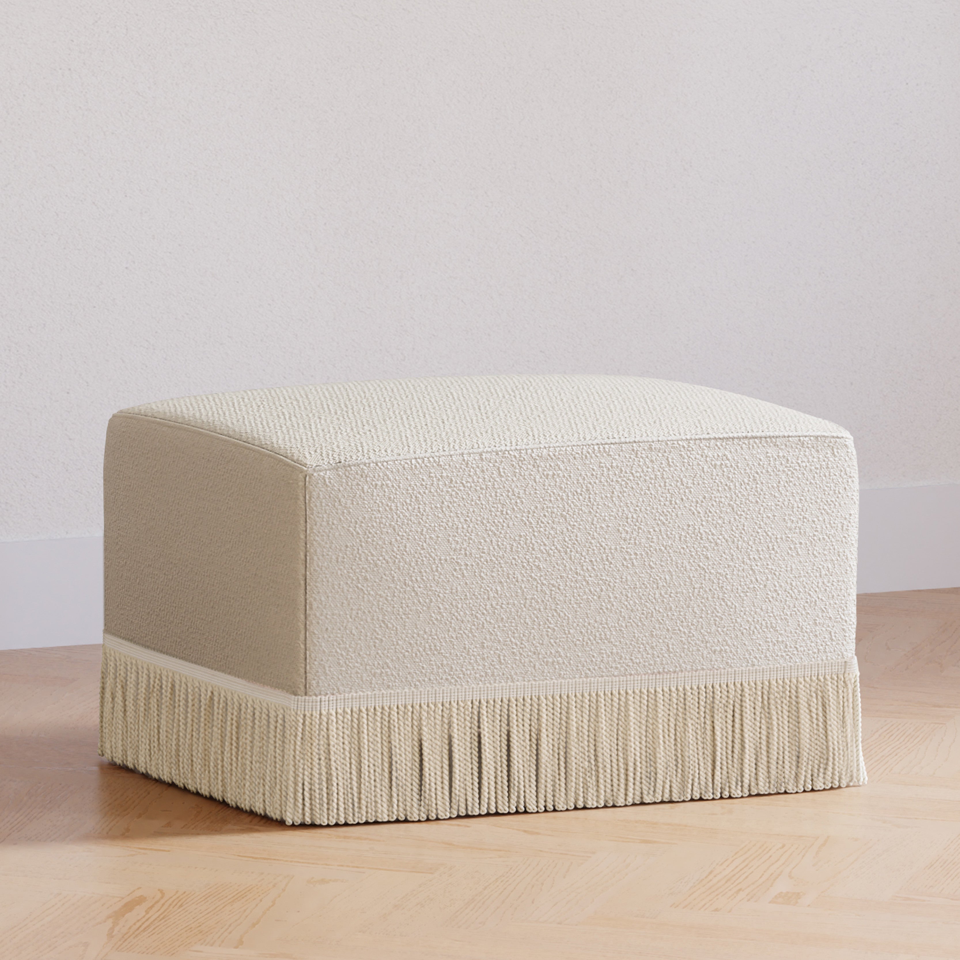 Namesake Crawford Gliding Ottoman | Boucle with Tassel Fringe | Lullabye Shop