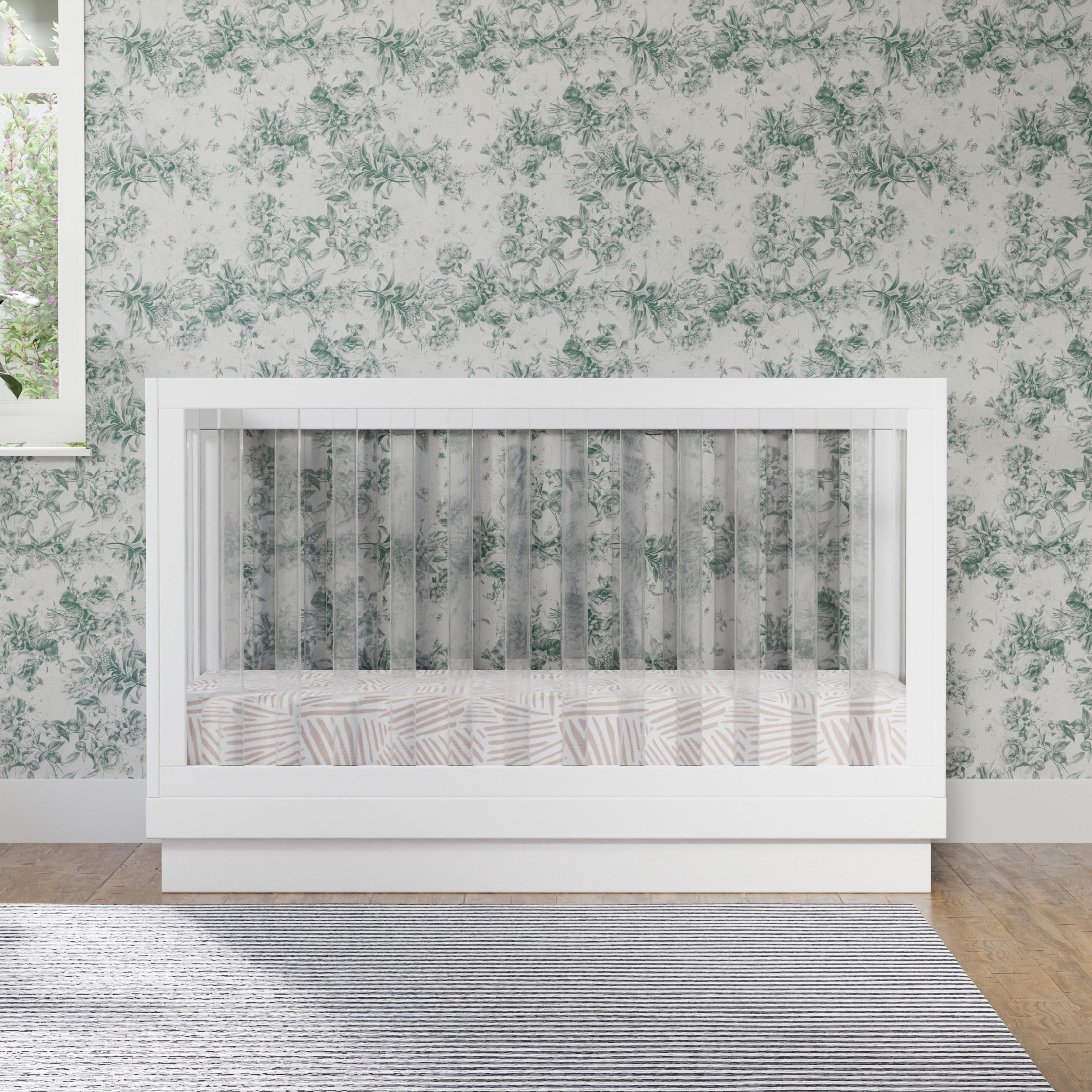 Babyletto Harlow Acrylic 3-in-1 Convertible Crib with Toddler Bed Conversion Kit | Lullabye Shop