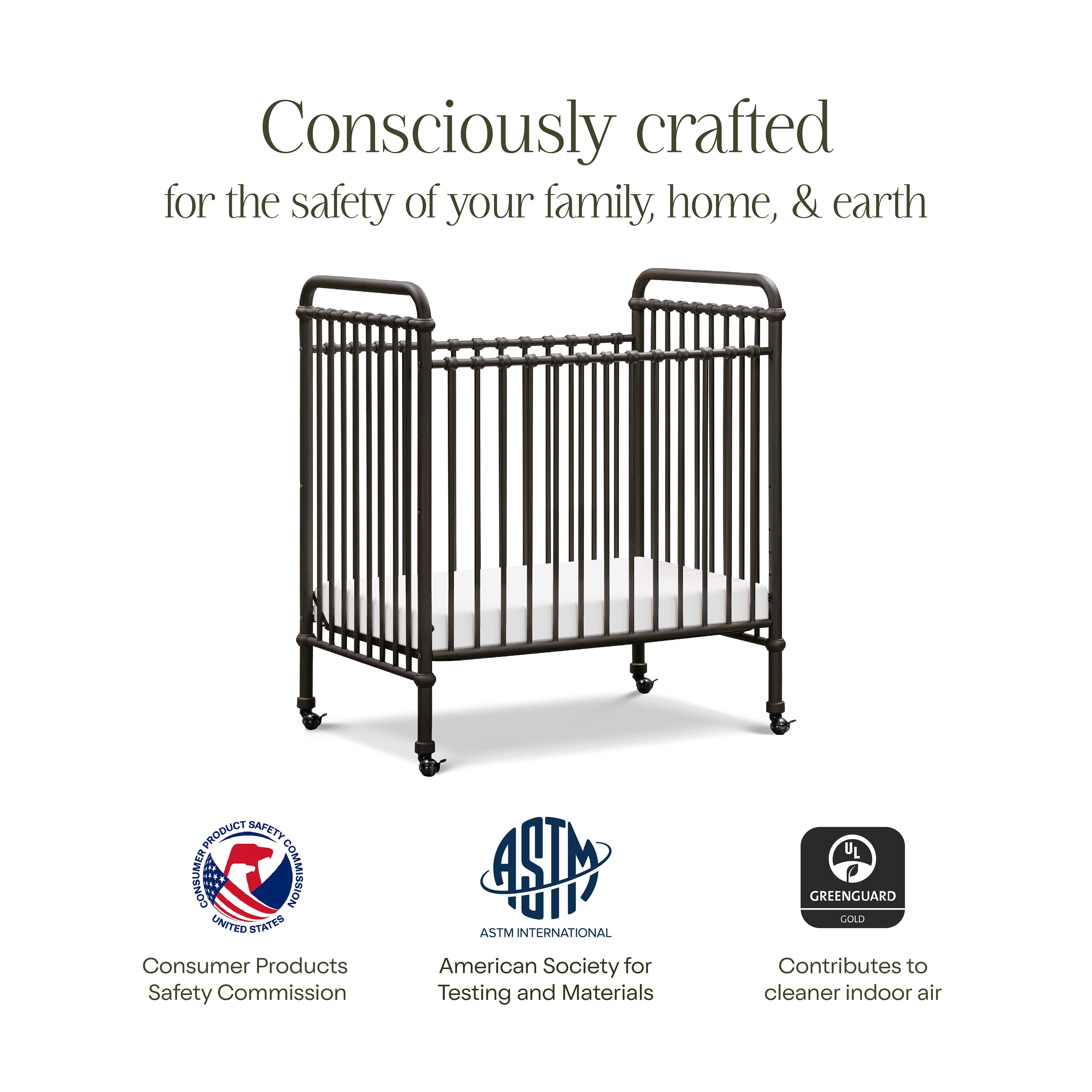 Namesake Abigail 3-in-1 Convertible Mini Crib | Lullabye Shop