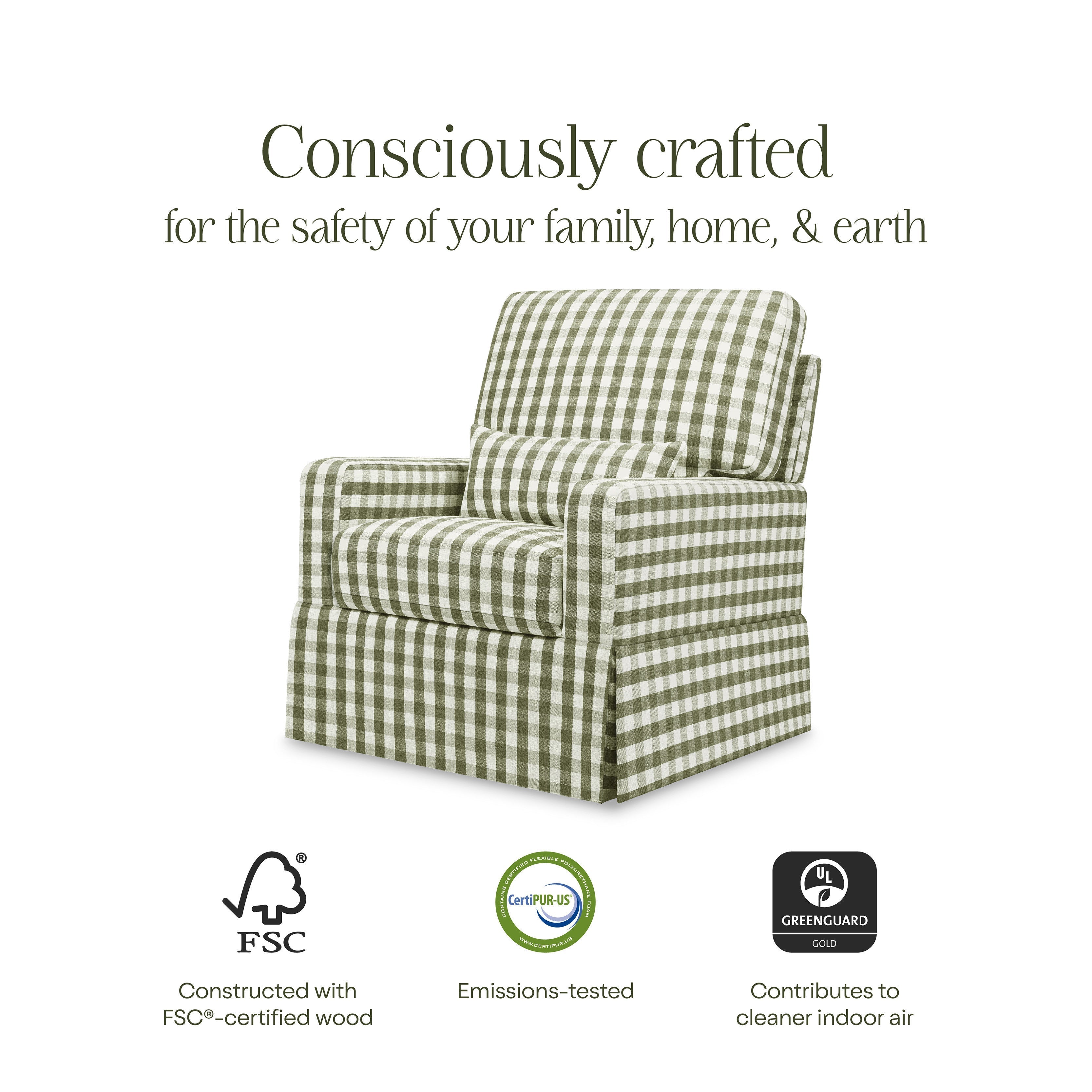 Namesake Crawford Pillowback Comfort Swivel Glider | Lullabye Shop