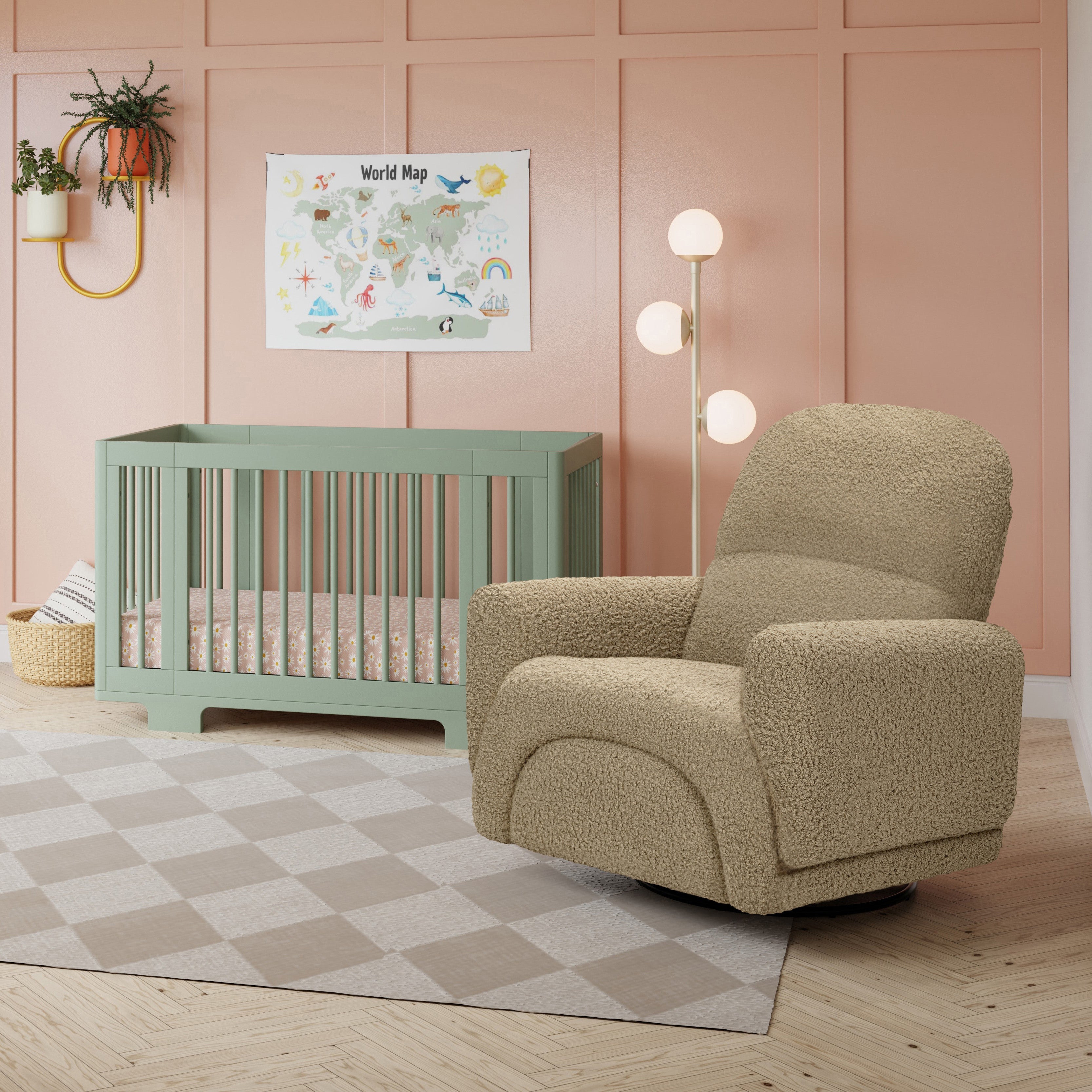 Babyletto Rainbow Recliner and Swivel Glider in Teddy Loop | Lullabye Shop