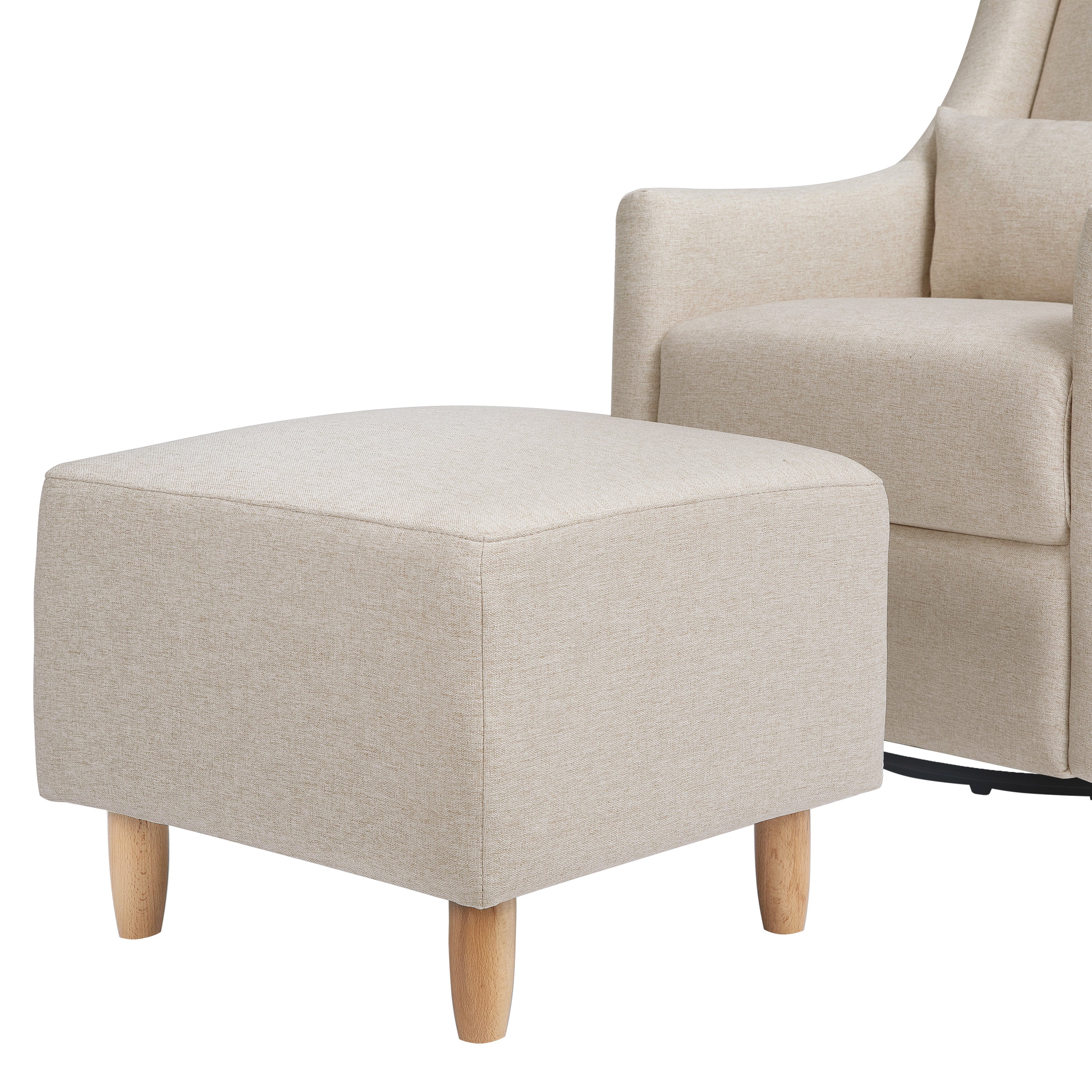 Babyletto Toco Swivel Glider and Ottoman in Eco-Performance Fabric | Water Repellent & Stain Resistant | Lullabye Shop