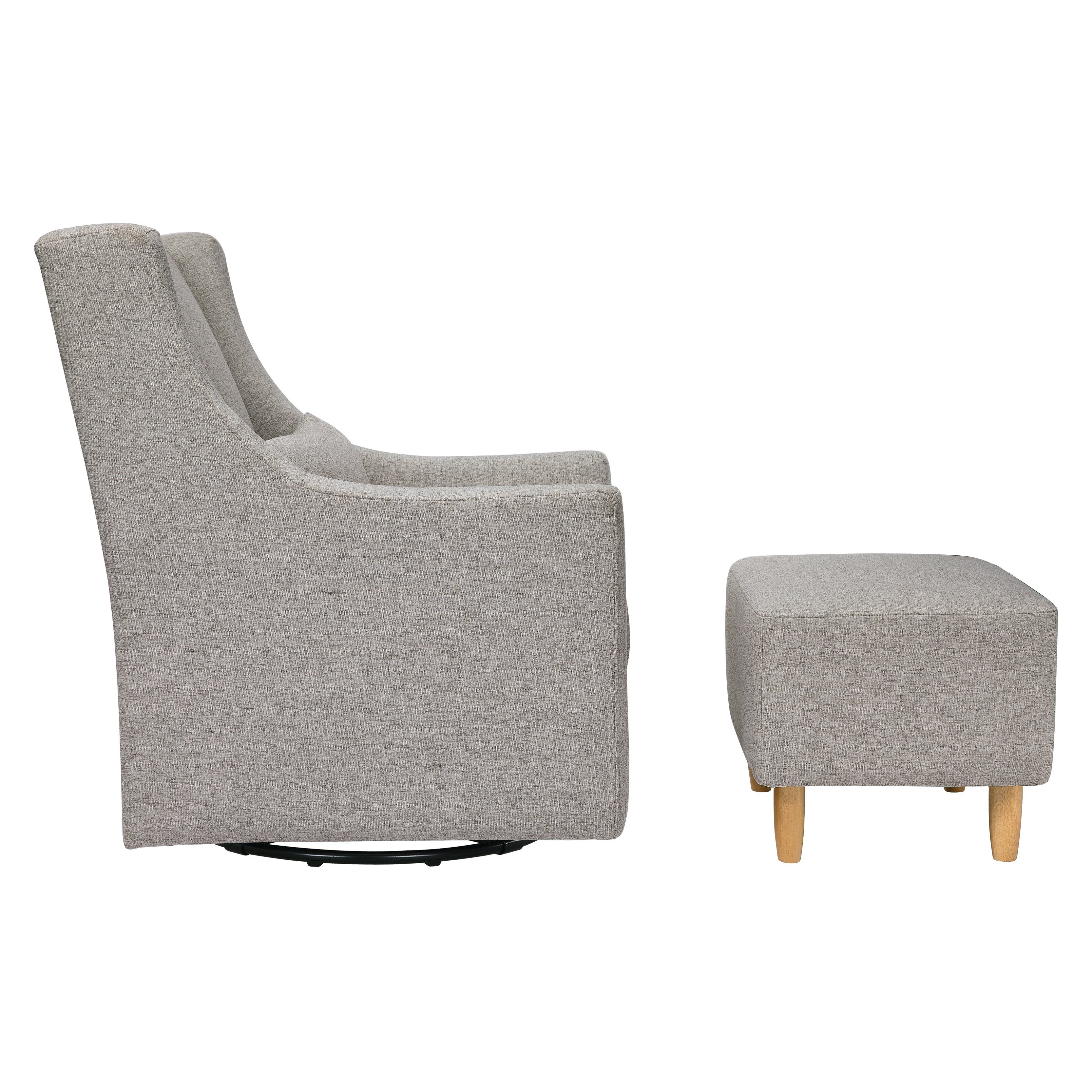Babyletto Toco Swivel Glider and Ottoman in Eco-Performance Fabric | Water Repellent & Stain Resistant | Lullabye Shop