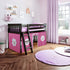 Jackpot Deluxe York Twin Play Loft with Pink/White Curtain