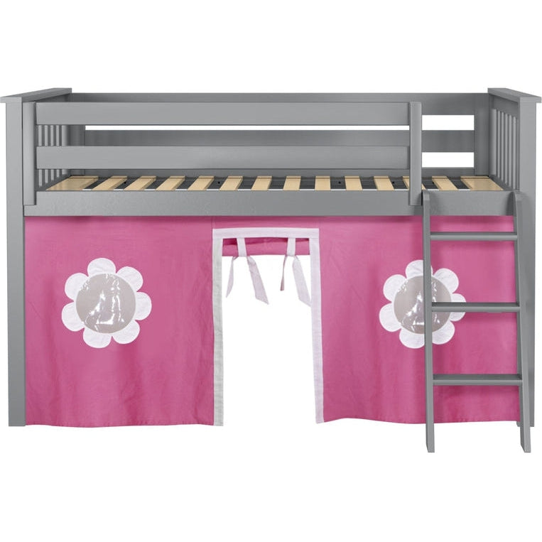 Jackpot Deluxe York Twin Play Loft with Pink/White Curtain