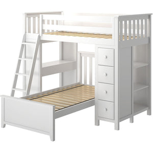 Jackpot Deluxe Kensington Loft Bed Storage Study + Twin Bed