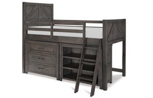LC Kids Bunkhouse MID LOFT BED, TWIN 3/3 W/ COMPONENTS